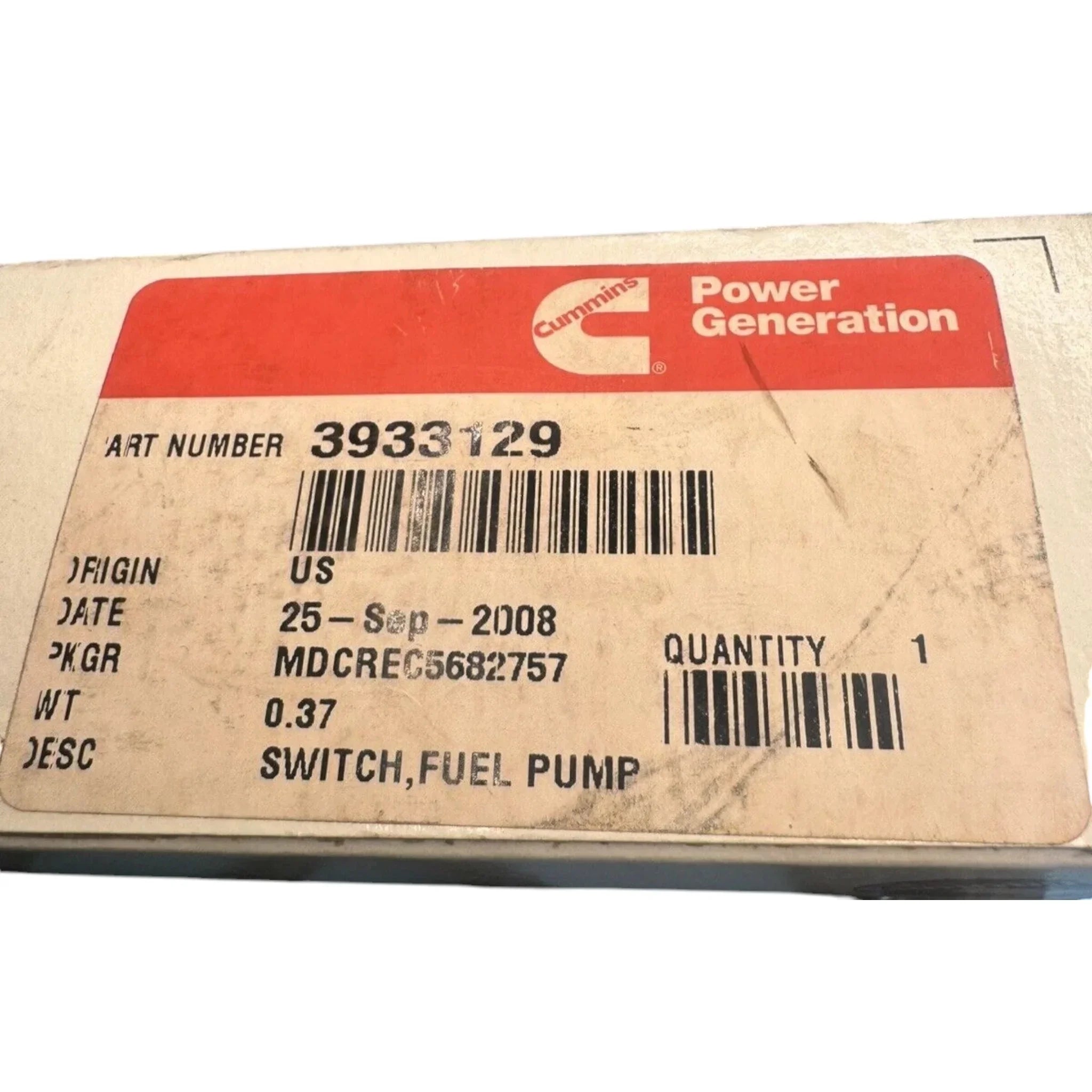 3933129 Genuine Cummins Fuel Pump Switch