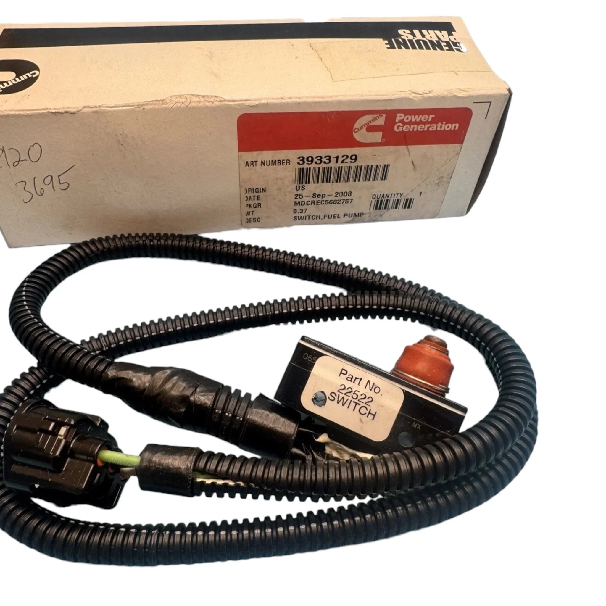 3933129 Genuine Cummins Fuel Pump Switch