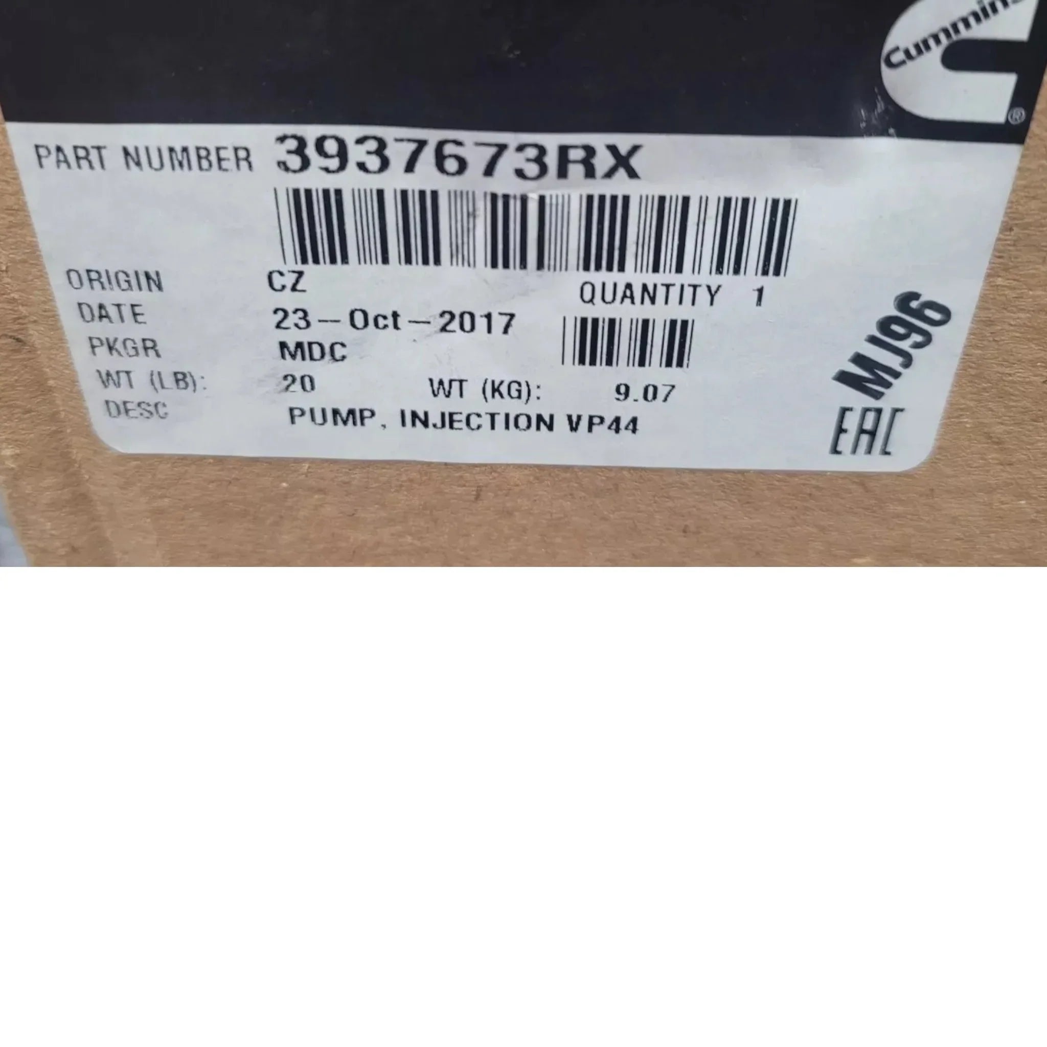 3937673RX Genuine Cummins Fuel Injection Pump