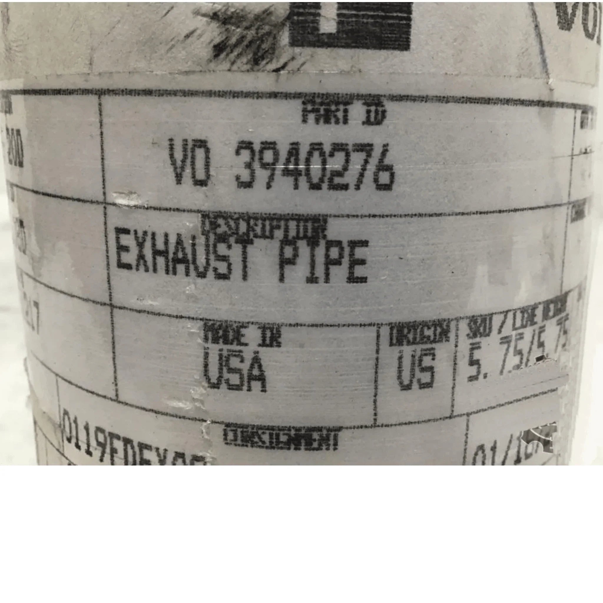 3940276 Genuine Volvo Exhaust Pipe - Truck To Trailer