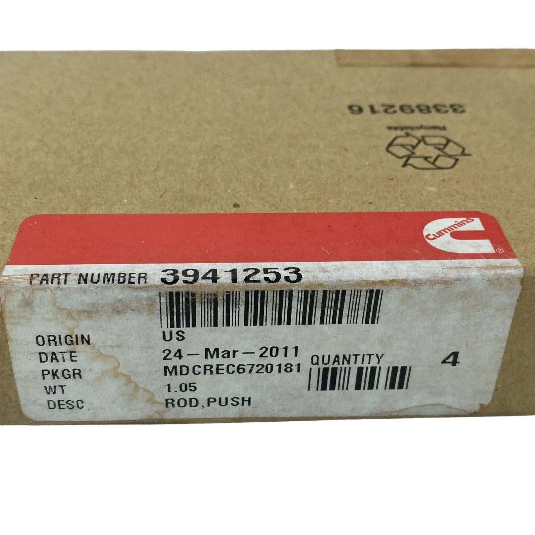 3941253 Genuine Cummins Push Rods 4 Pack