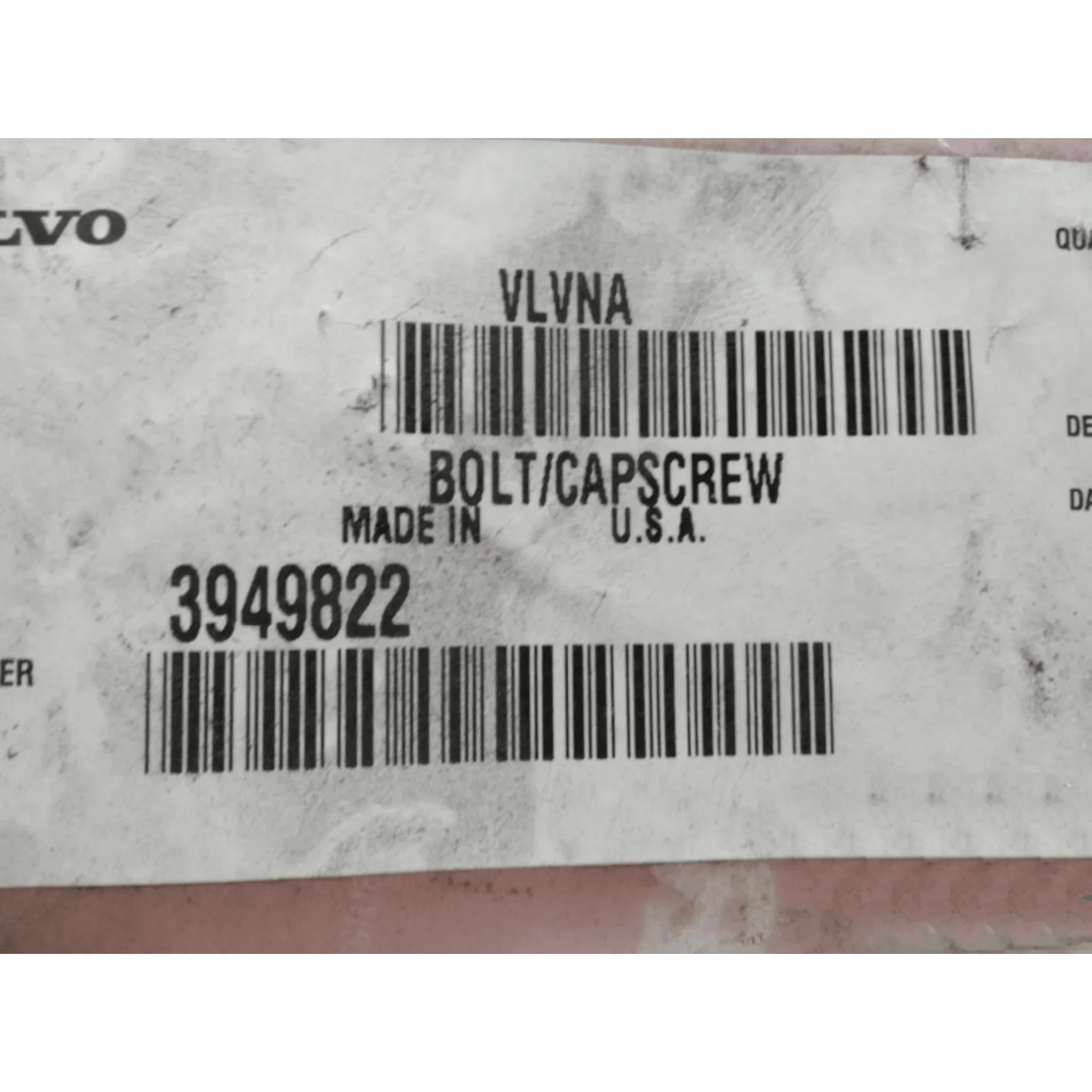 3949822 Genuine Volvo Bolt - Truck To Trailer