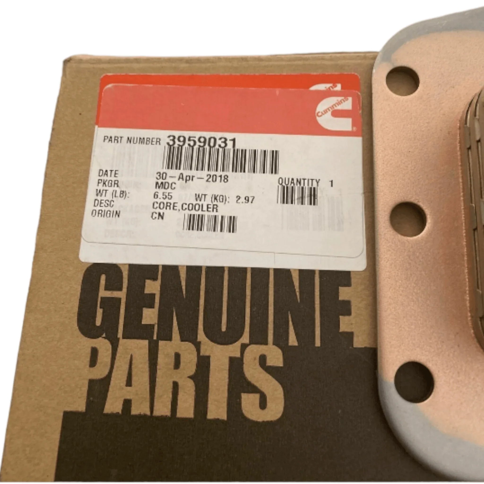 3959031 Genuine Cummins Oil Cooler Core For Isb