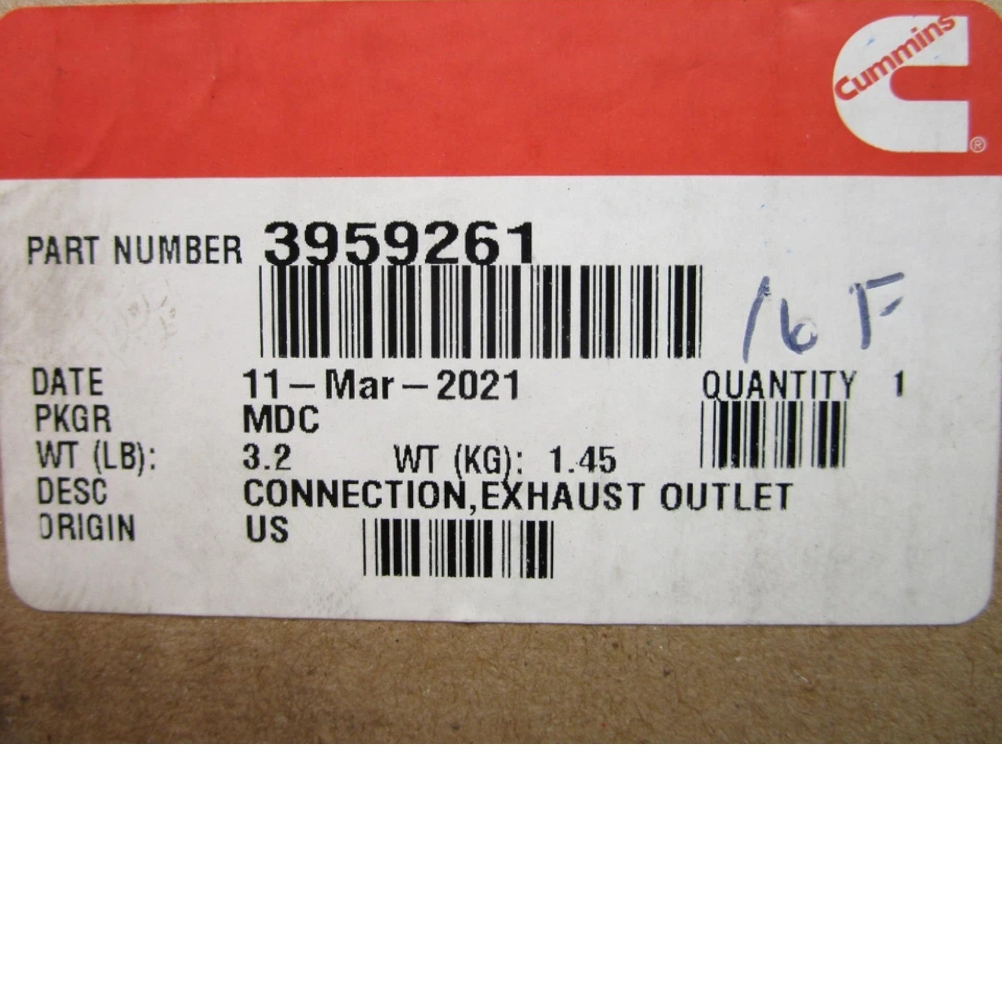 3955363 Genuine Cummins Exhaust Outlet Connection