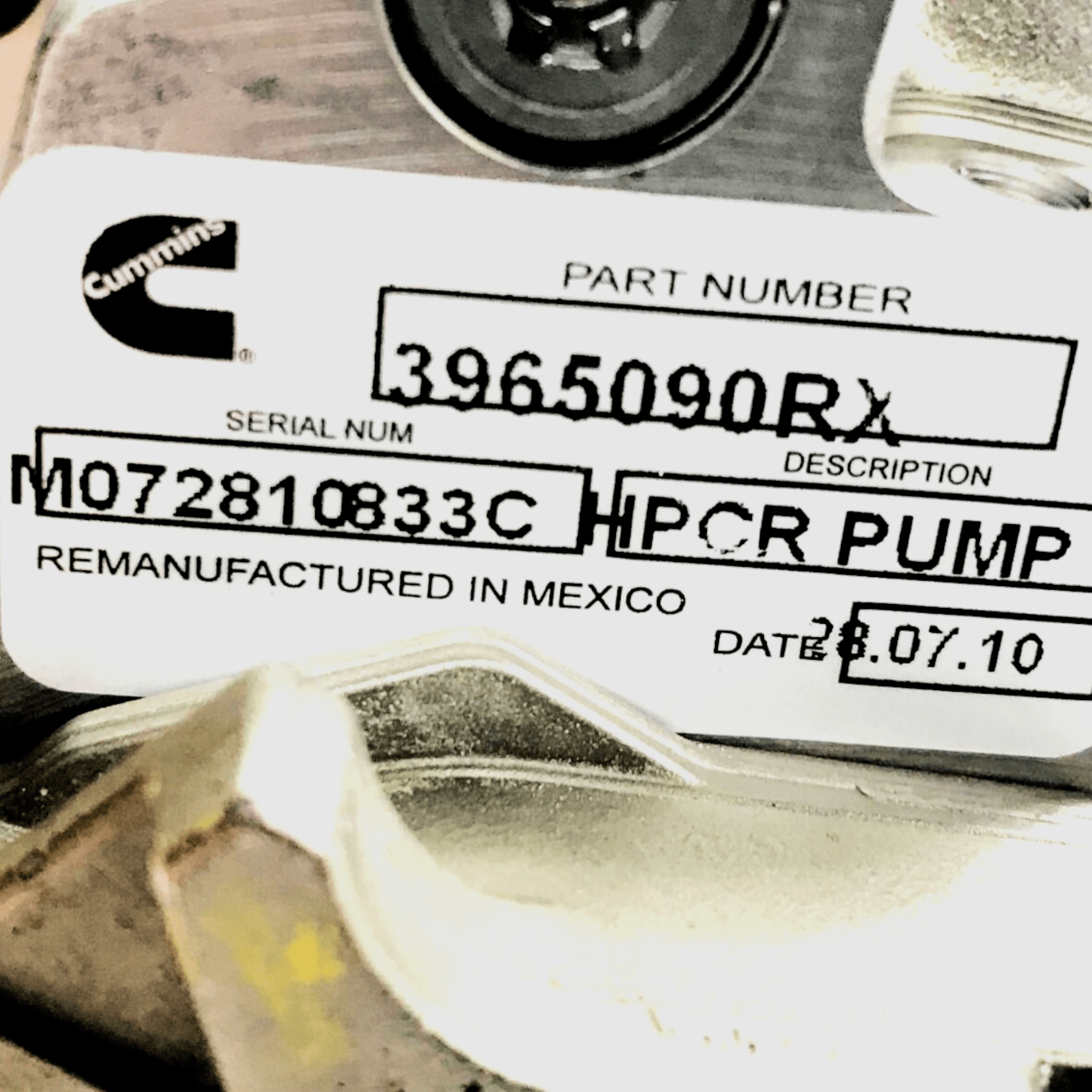 3965090Rx 5264245Rx Genuine Cummins® Common Rail Fuel Pump Cp3 For 5.9 - ADVANCED TRUCK PARTS