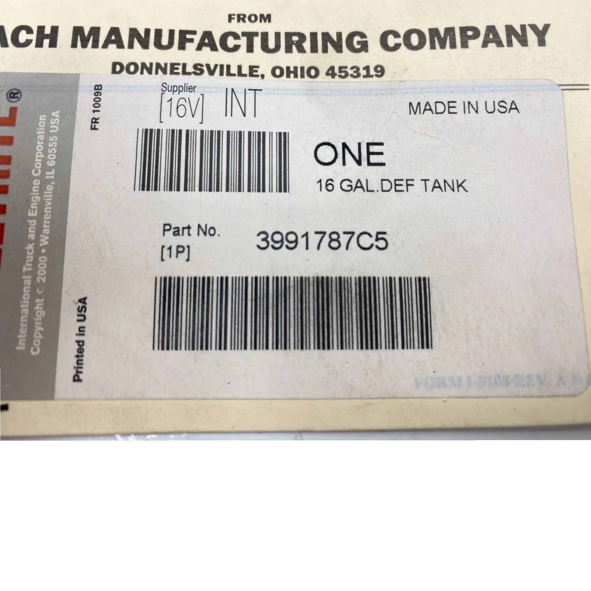 3991787C3 Genuine International DEF Tank Support Welded