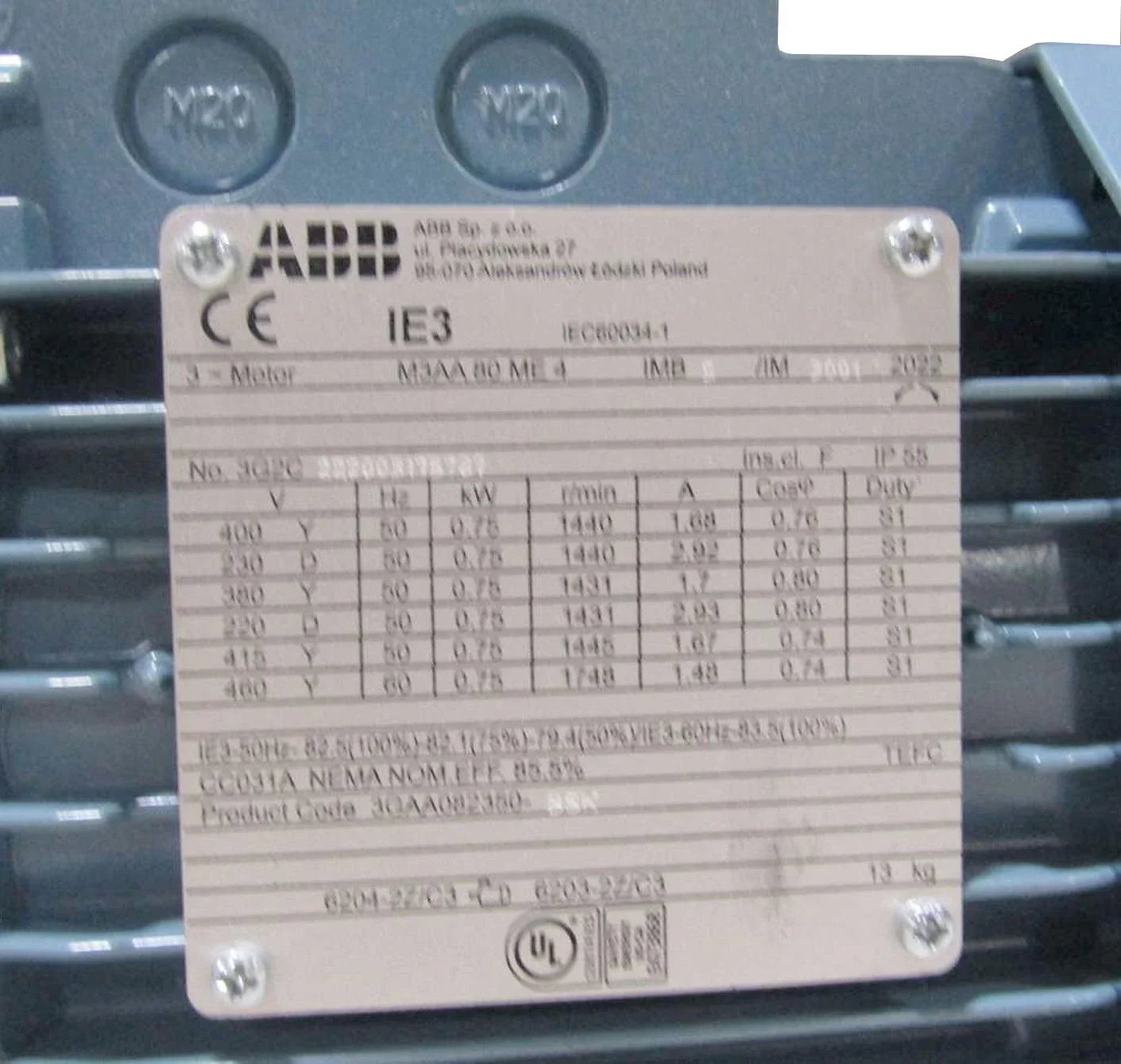 3GAA082350-BSK ABB Electric Motor 400V