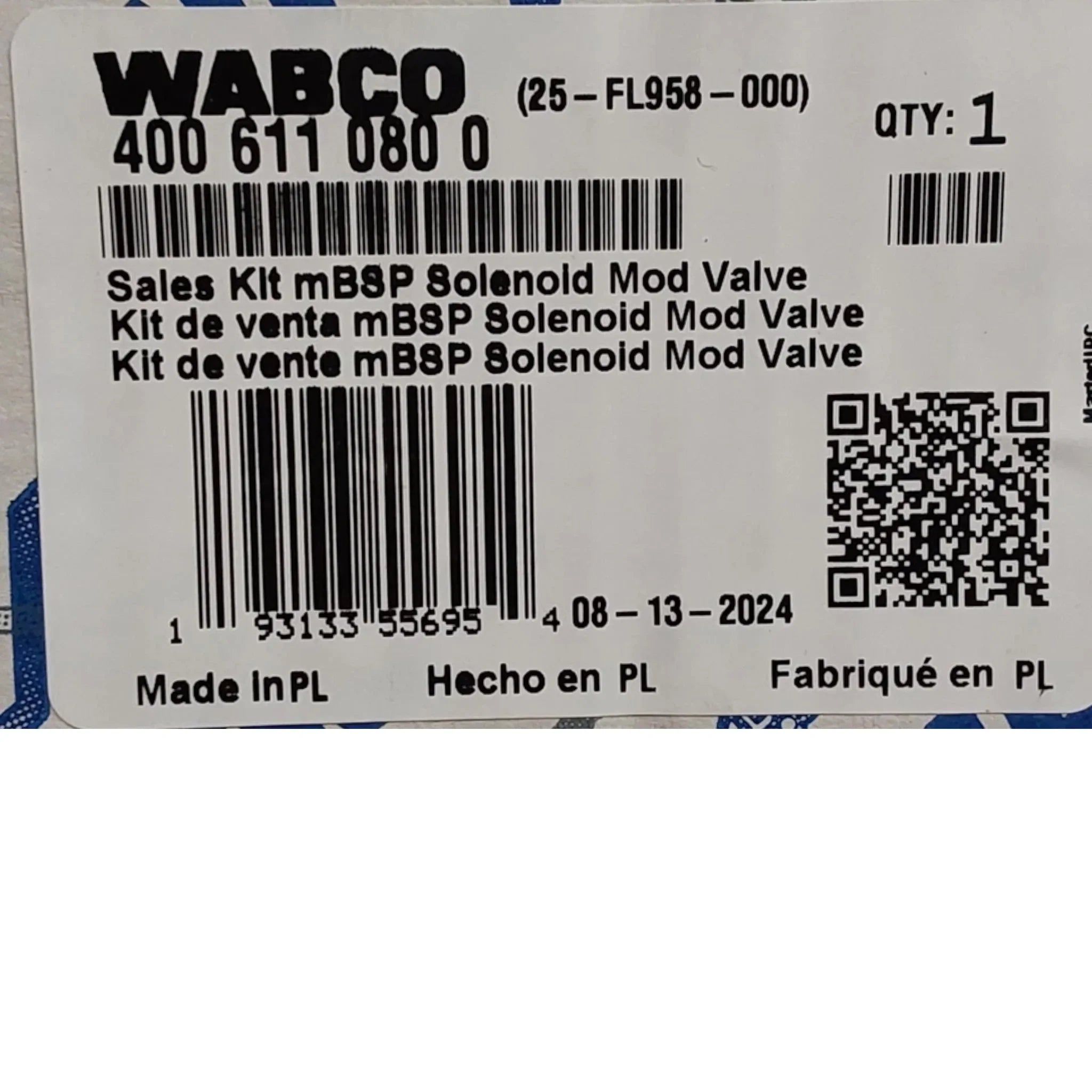 400 611 080 0 Genuine Wabco ABS Modulator Valve 12V