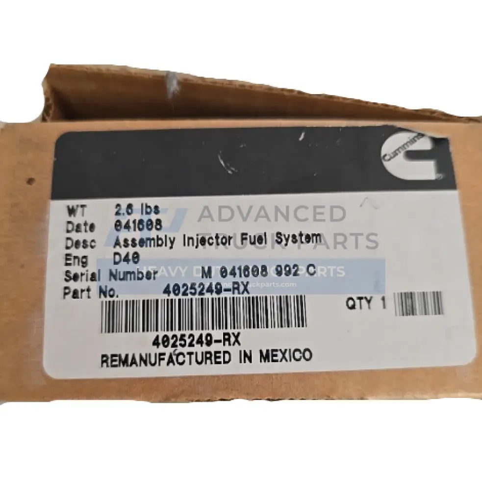 4025249 Genuine Cummins Fuel Injector - FUEL INJECTOR