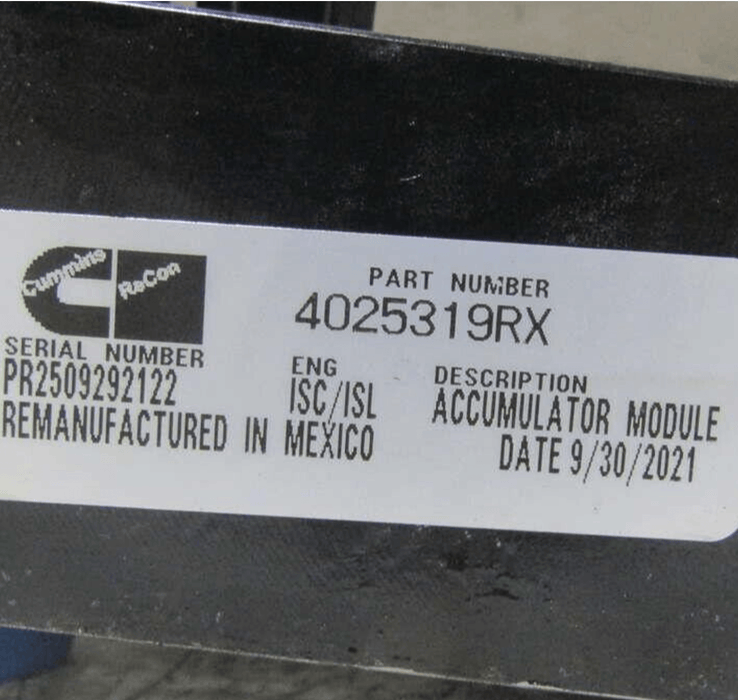 4025319Rx Genuine Cummins® Fuel Pump Accumulator Module - ADVANCED TRUCK PARTS