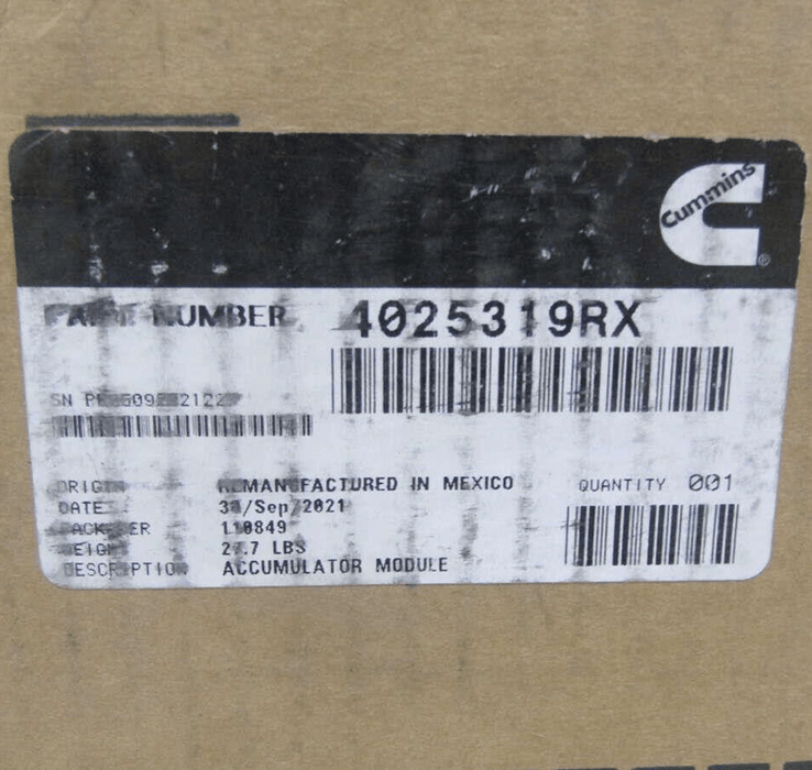 4025319Rx Genuine Cummins® Fuel Pump Accumulator Module - ADVANCED TRUCK PARTS