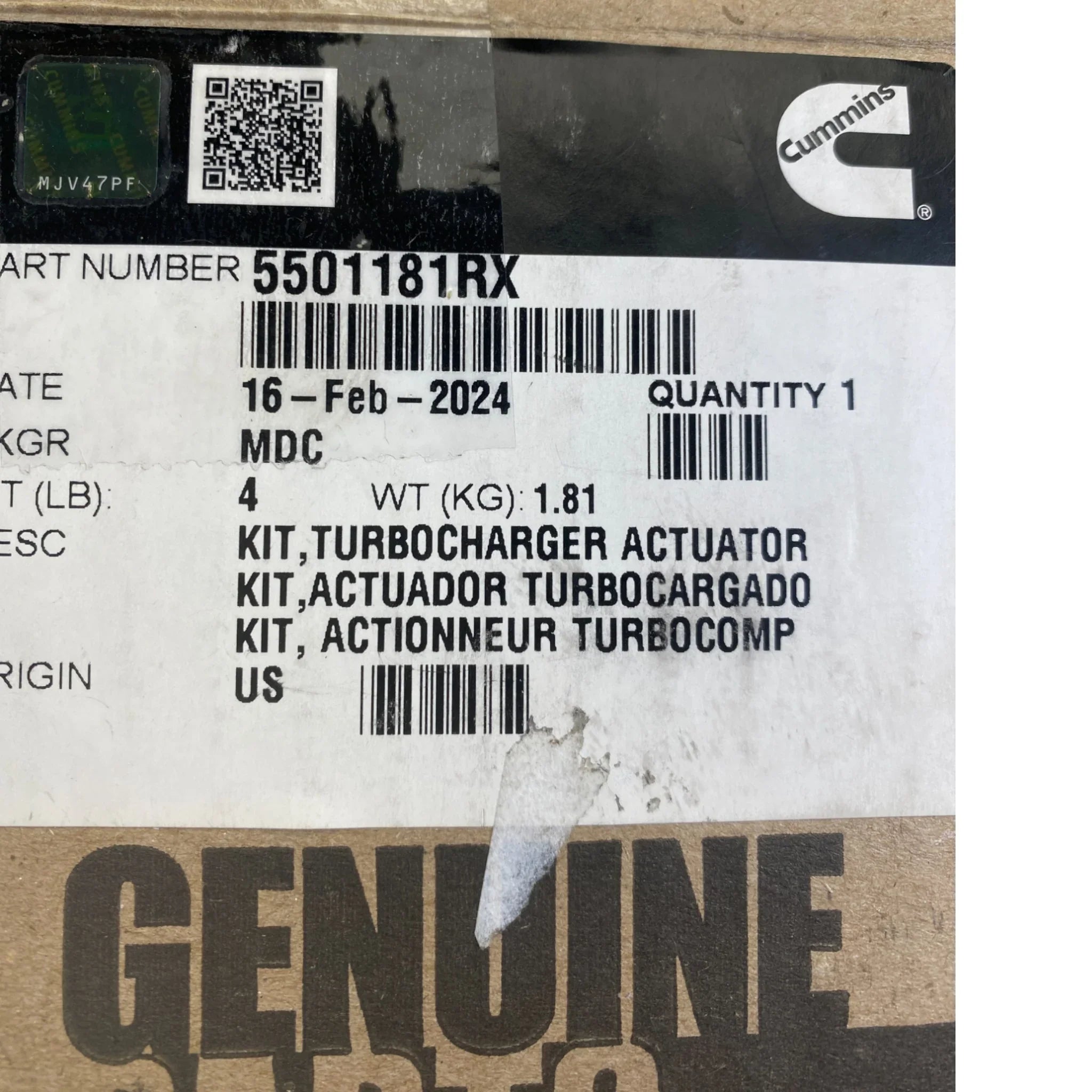 4034310 Genuine Cummins Turbo Vgt Actuator For Isc Isl
