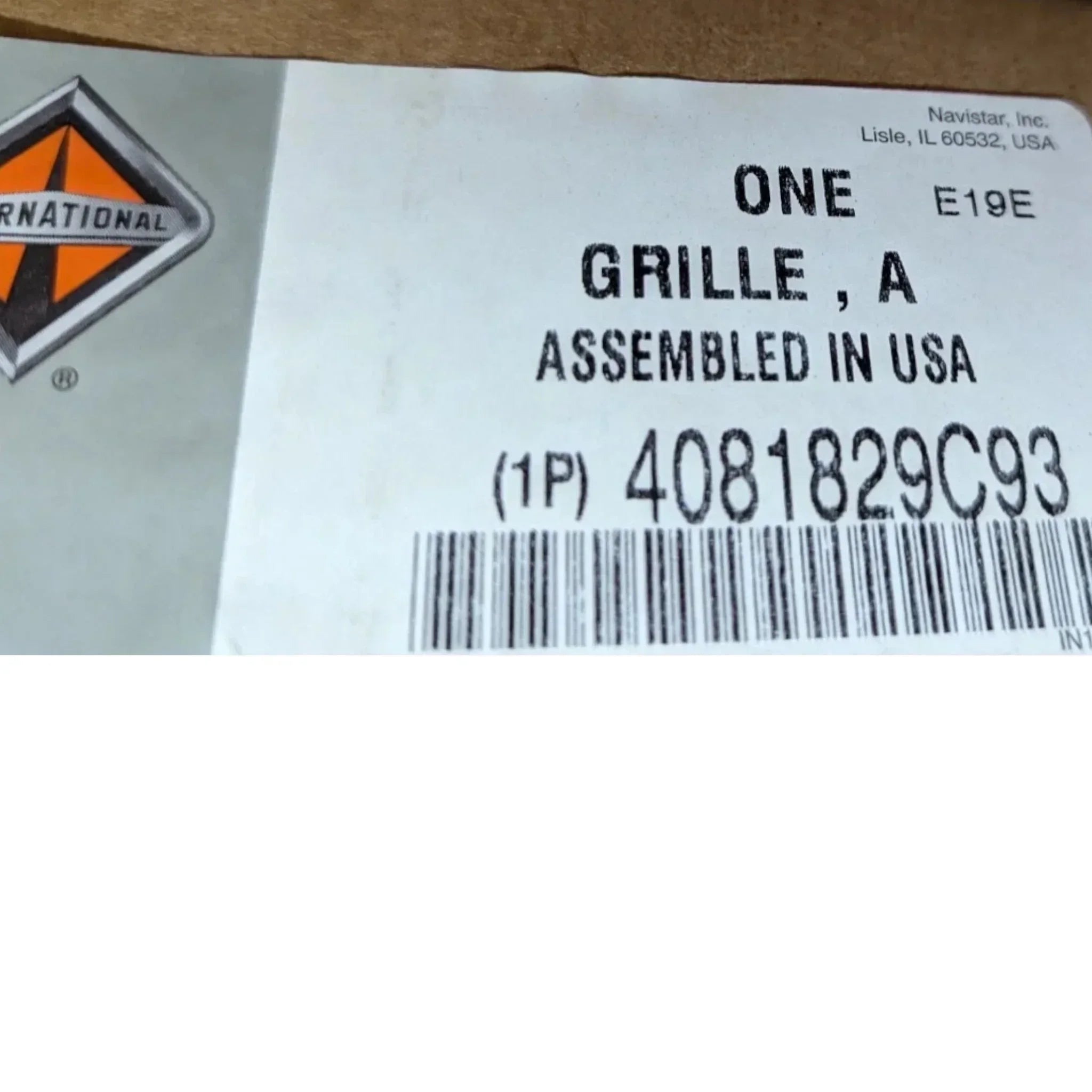 4081829C91 Genuine International Chrome Grille Assembly