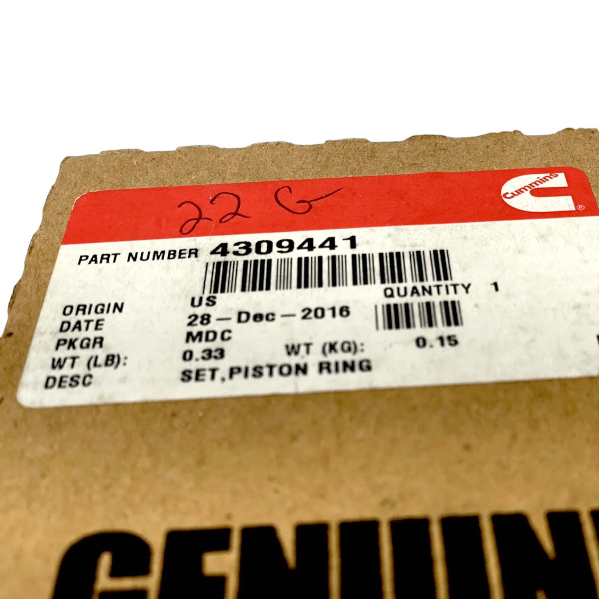 4089406 Genuine Cummins Piston Ring kit