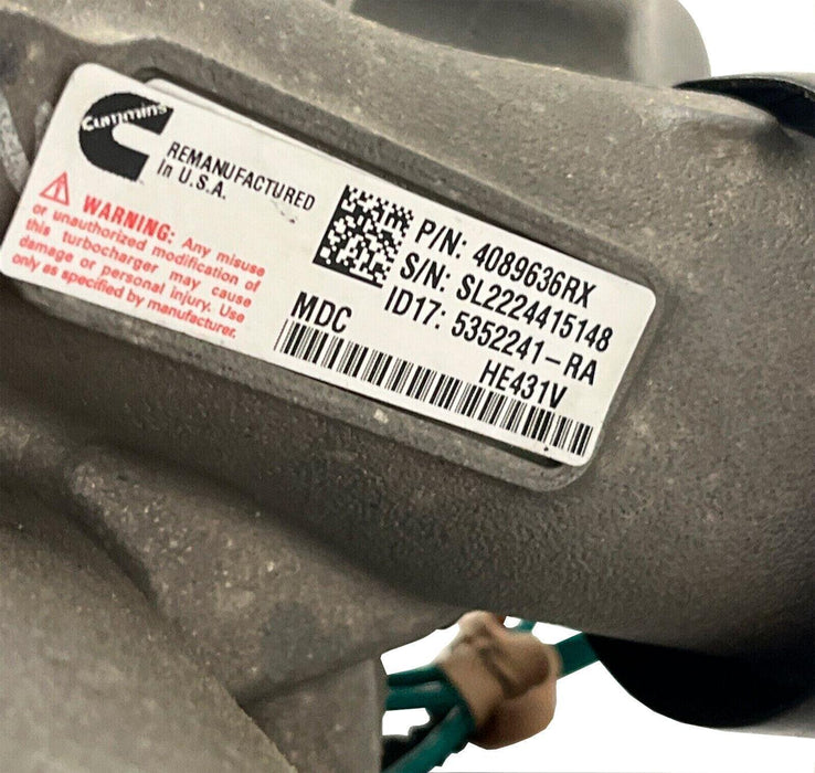 4089636NX Genuine Cummins Turbocharger HE431V