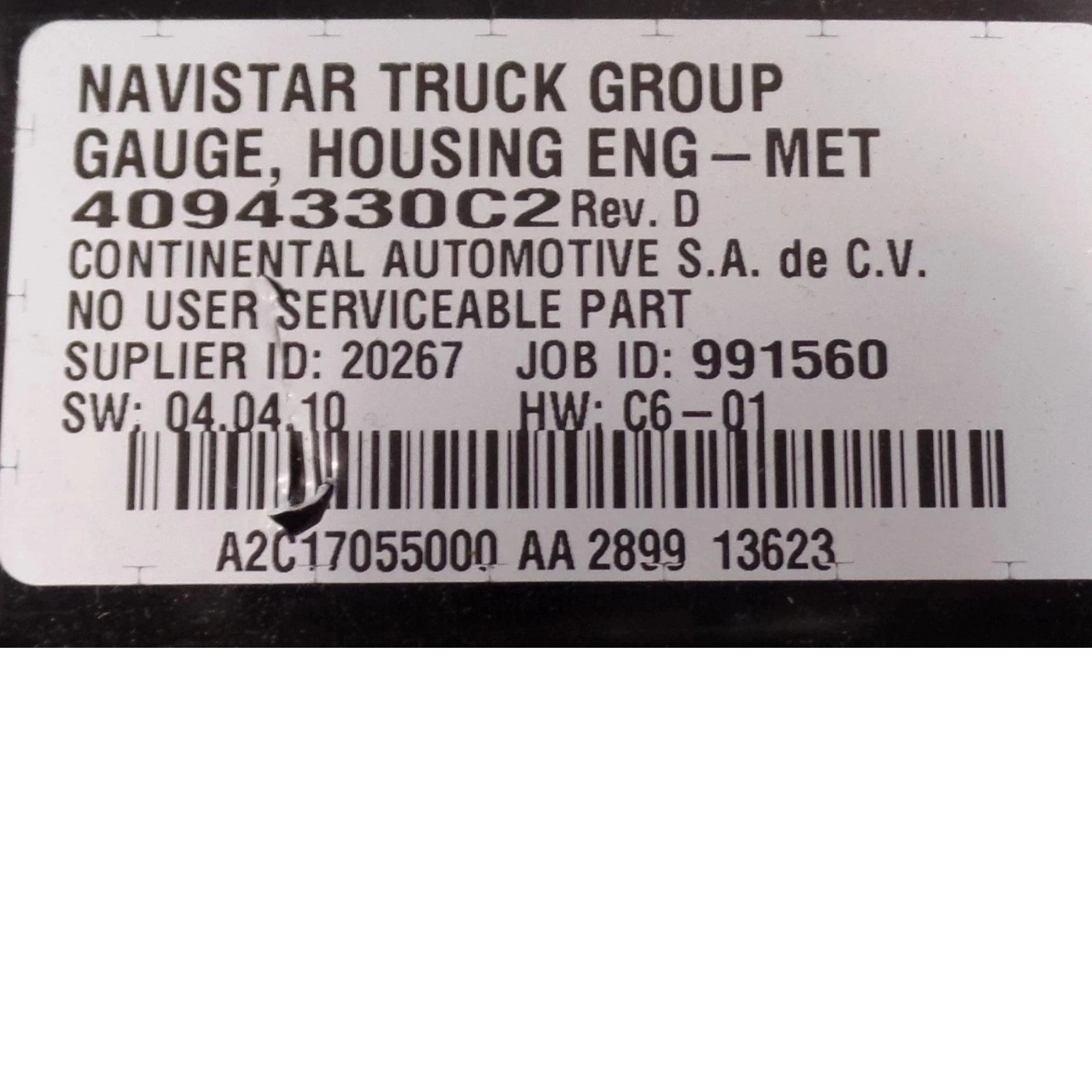 4094330C1 Genuine International Cluster Housing Instrument