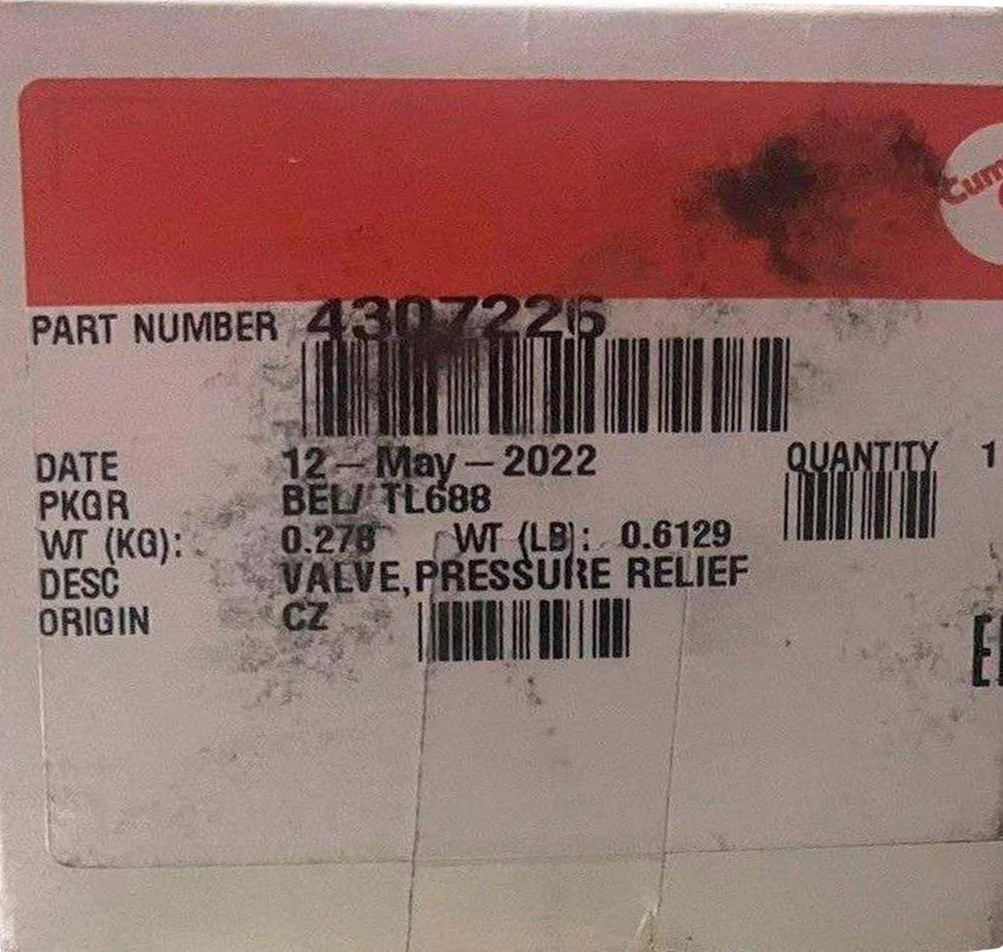 4307226 Genuine Cummins Pressure Relief Valve