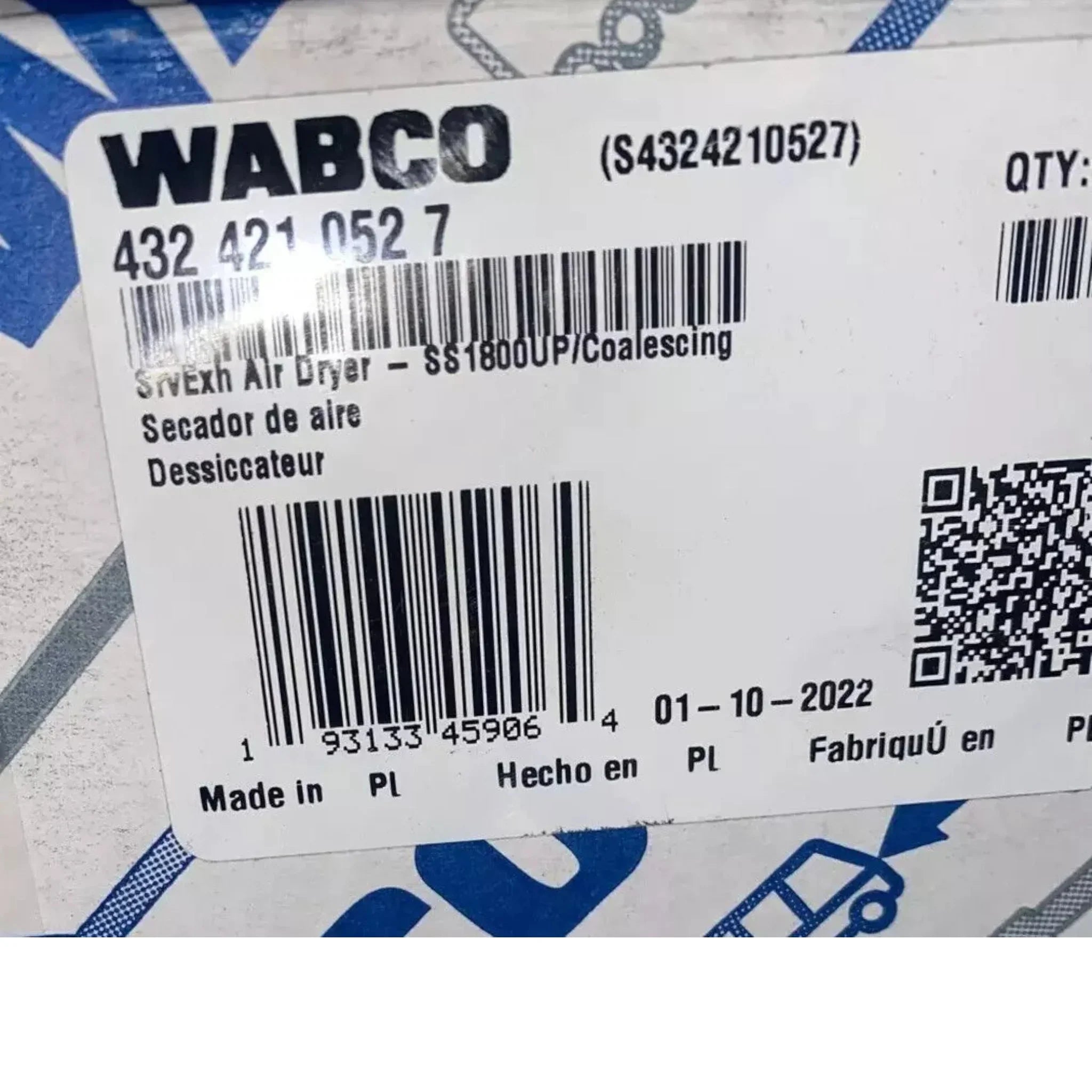 4324210527 Genuine Wabco Air Dryer