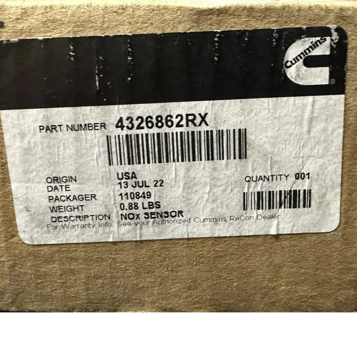 4326862RX Genuine Cummins Nox Nitrogen Oxide Sensor