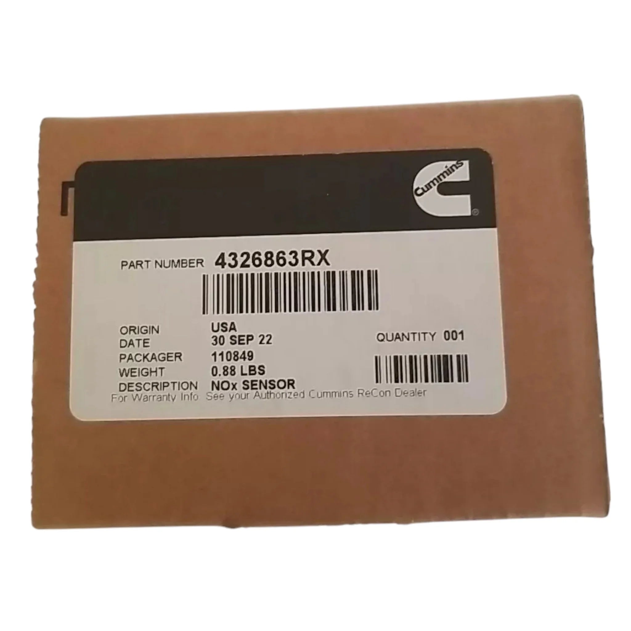 4326863RX Genuine Cummins NOX Nitrogen Oxide Sensor