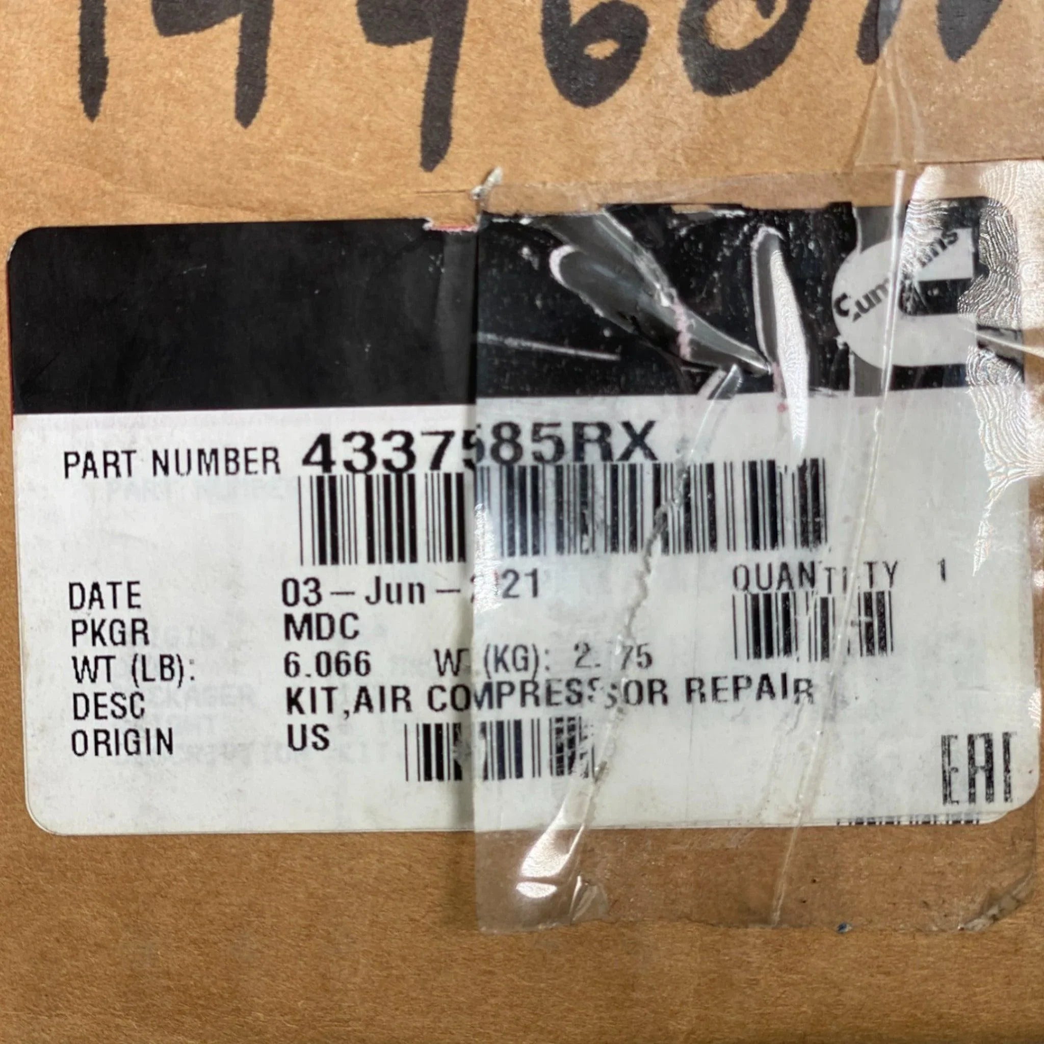 4337585Rx Oem Cummins Air Compressor Cylinder Head Kit For Cummins Isx