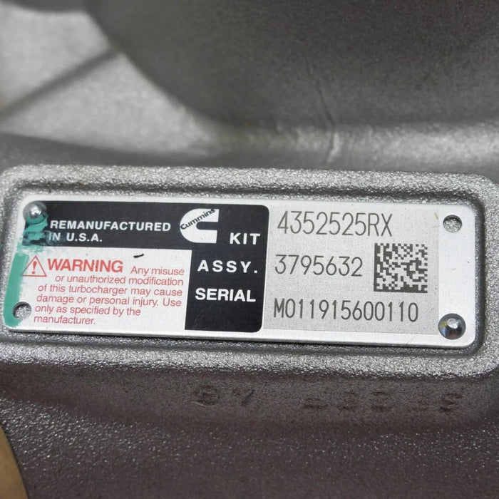 4352525RX Genuine Cummins Turbocharger HE451VE