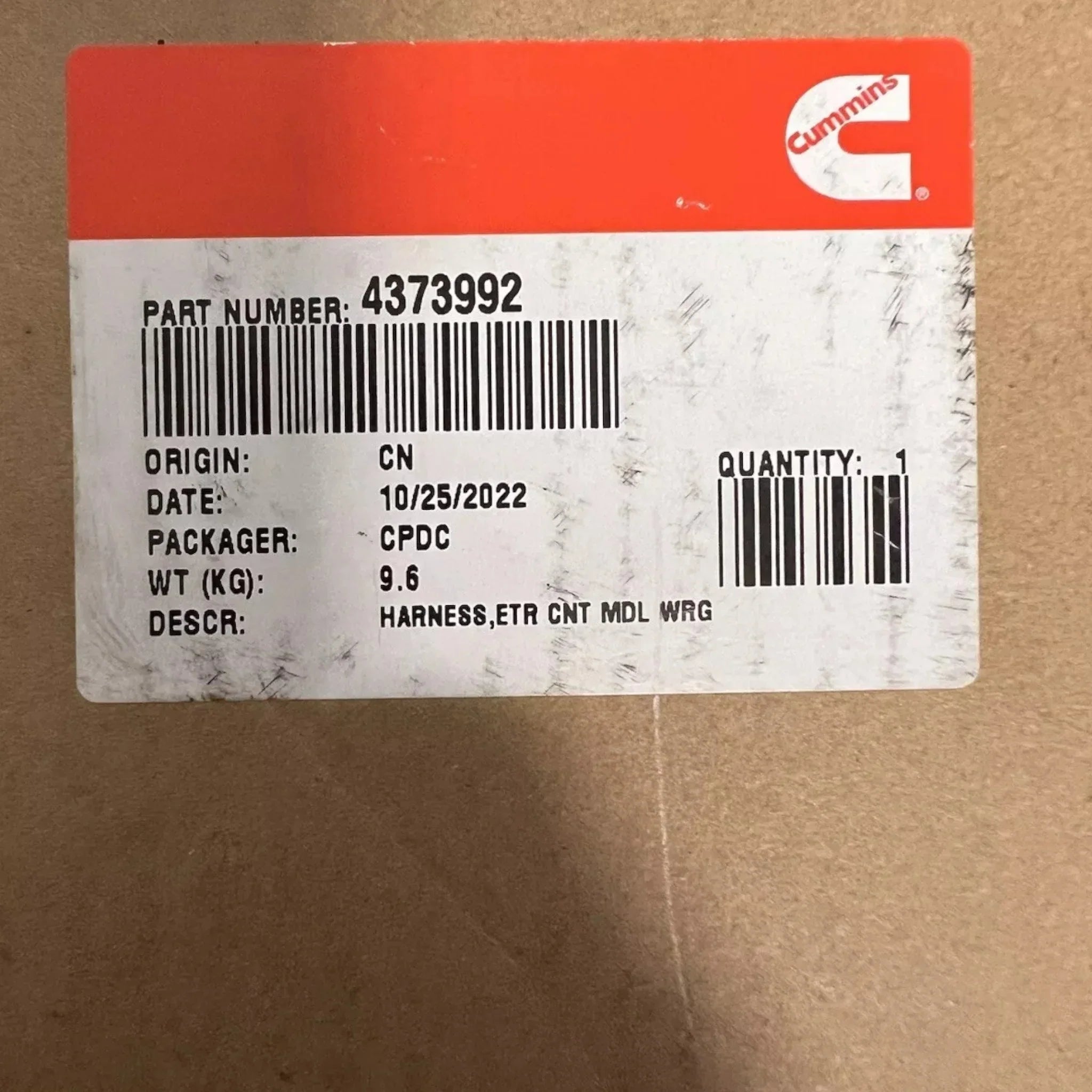 4373992 Genuine Cummins Electronic Control Module Wiring Harness