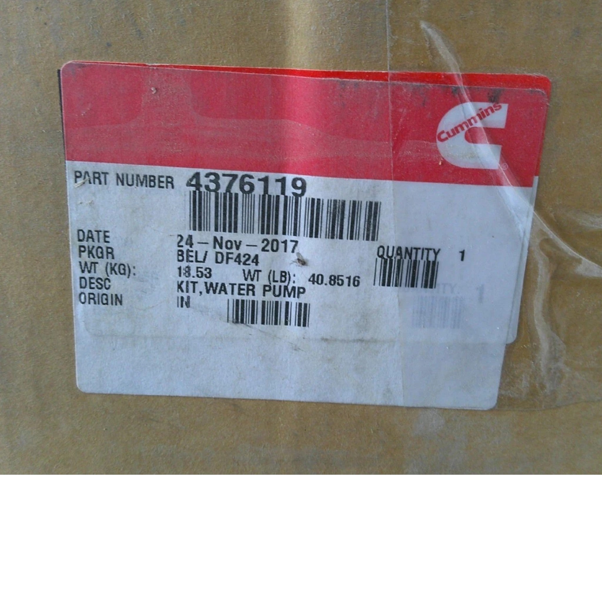 4376119RX Genuine Cummins Water Pump
