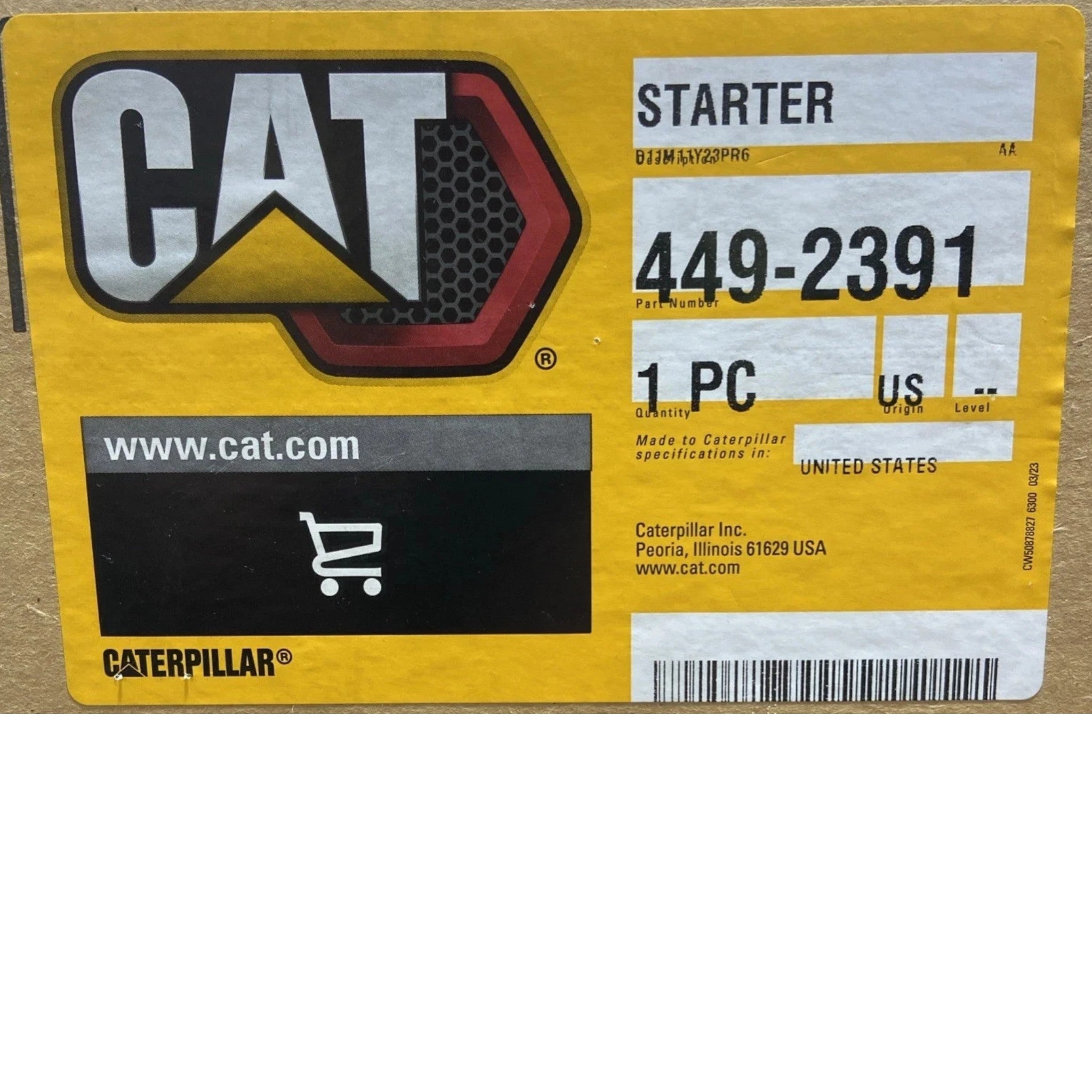 4492391 Genuine CAT Starter Motor 12V