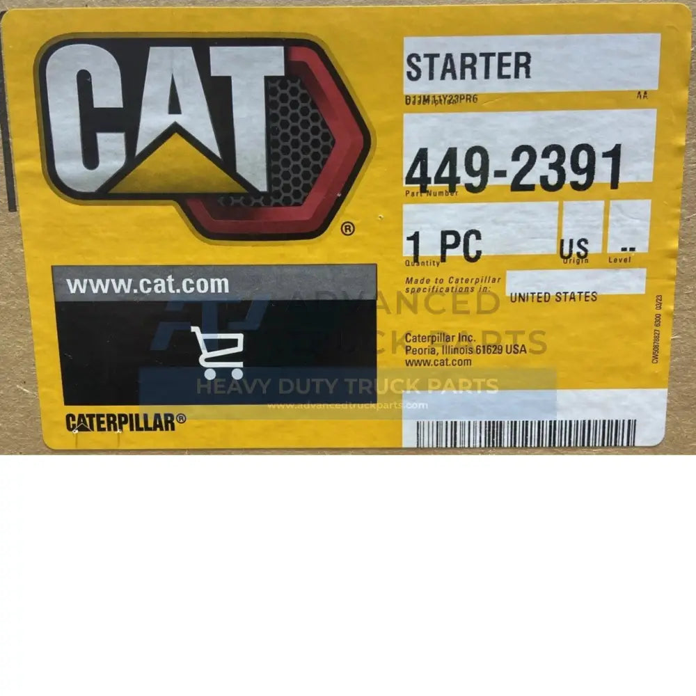 4492391 Genuine CAT Starter Motor 12V