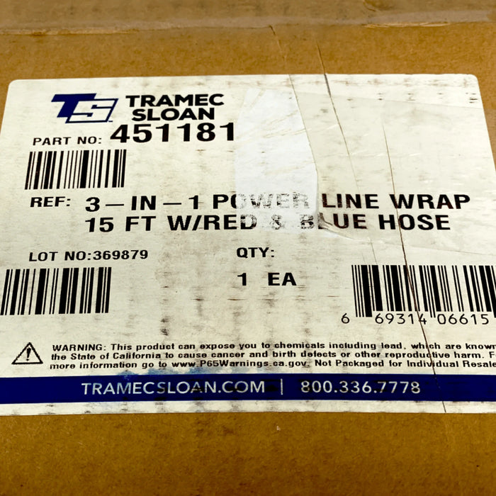 451181 Genuine Tramec Sloan 3-In-1 Power Line Wrap 15Ft With Red & Blue Hose