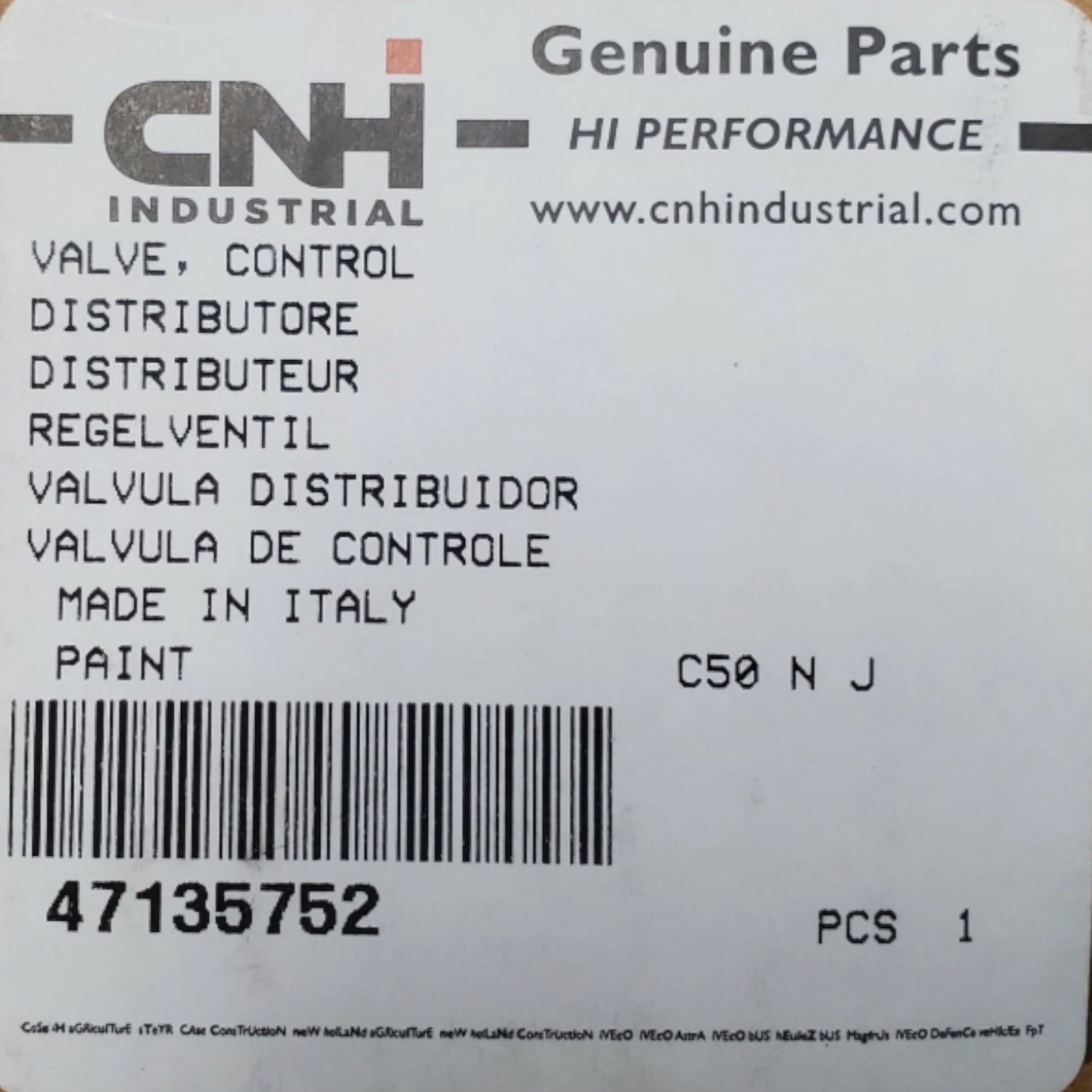 47135752 CNH Control Valve