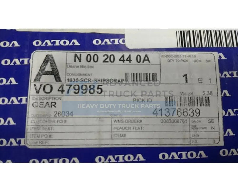 479985 Genuine Volvo Gear