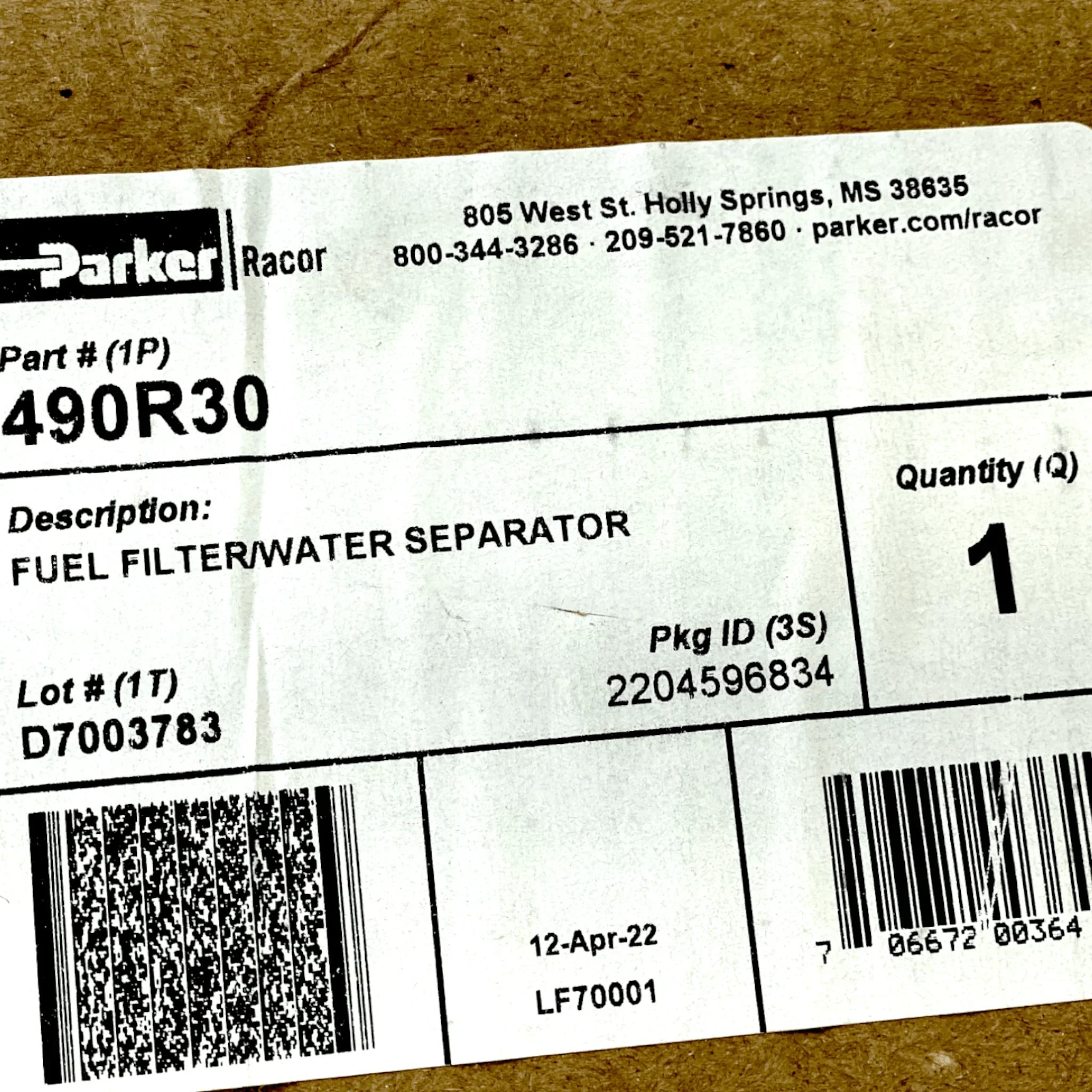 Parker R90P Genuine Parker Fuel Filter Water Separator