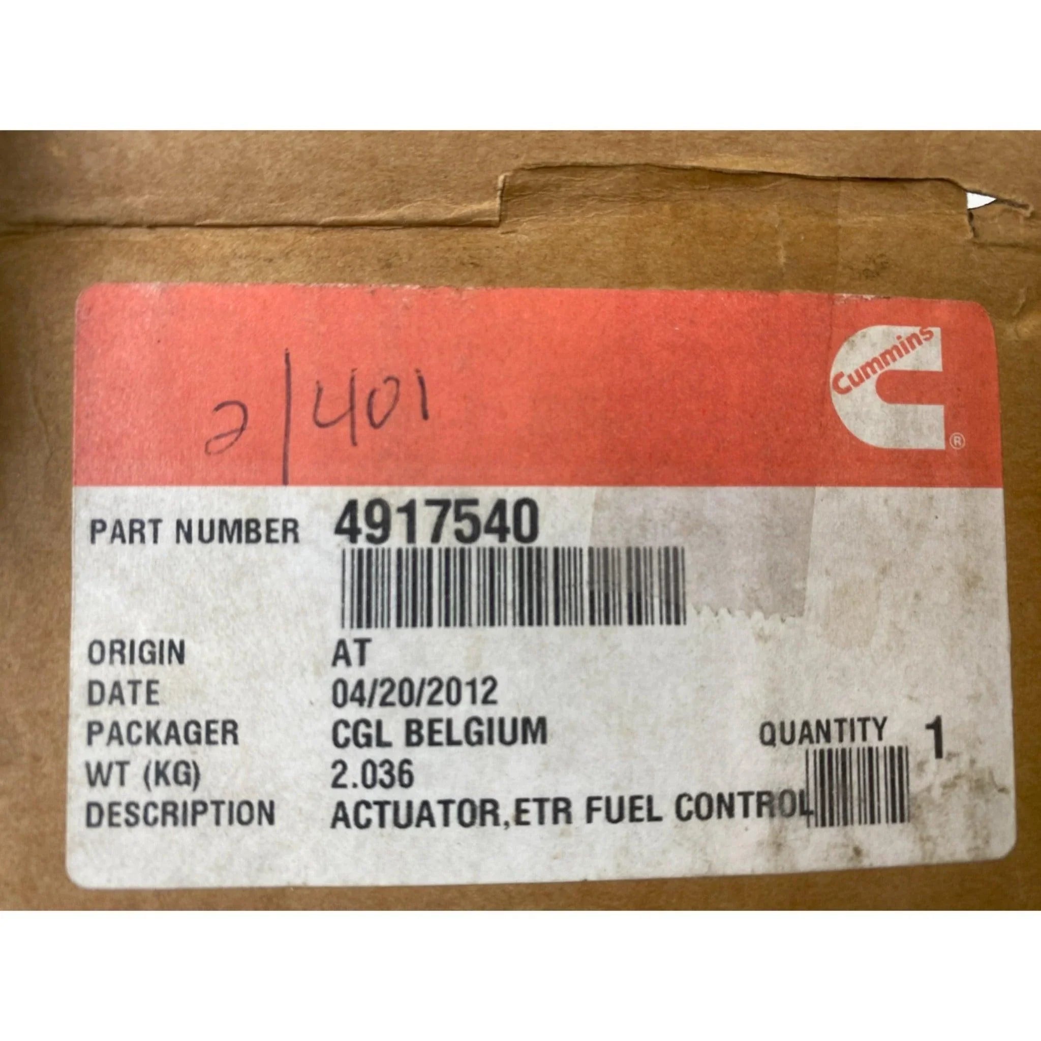 4917540RX Genuine Cummins Actuator Etr Fuel Control