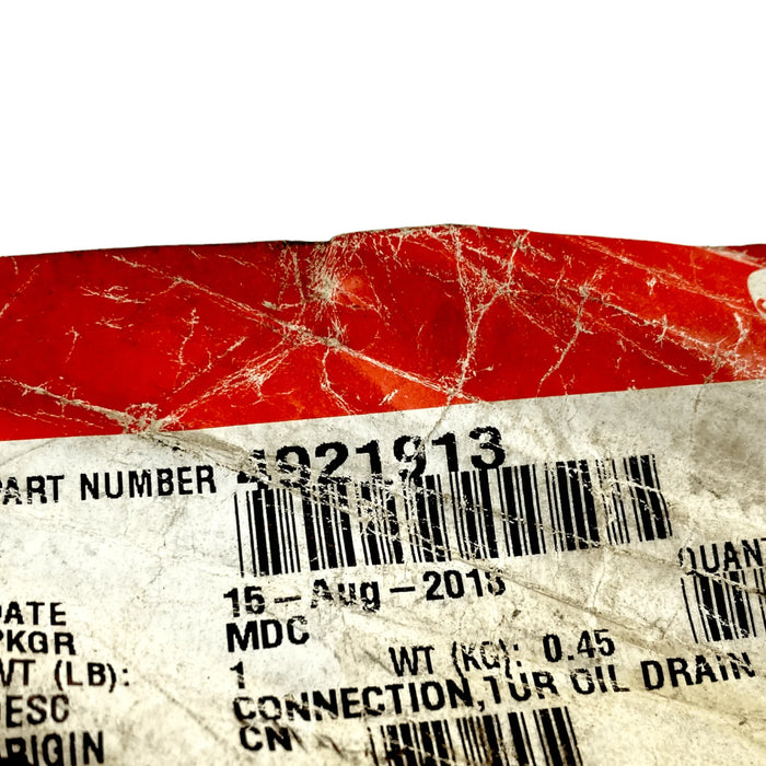 4921913 Genuine Cummins Turbocharger Oil Drain Connection