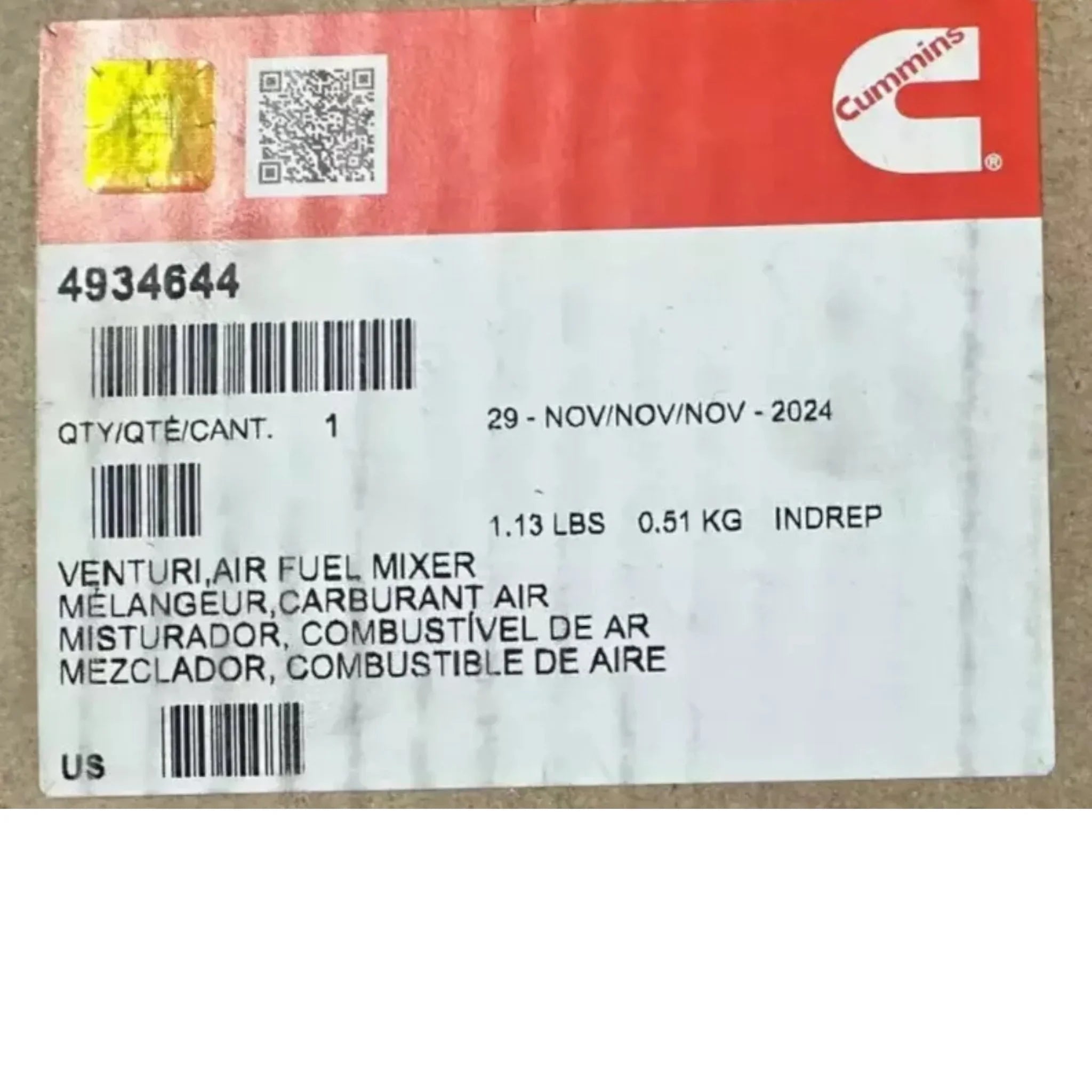 4934644 Genuine Cummins Air Fuel Mixer