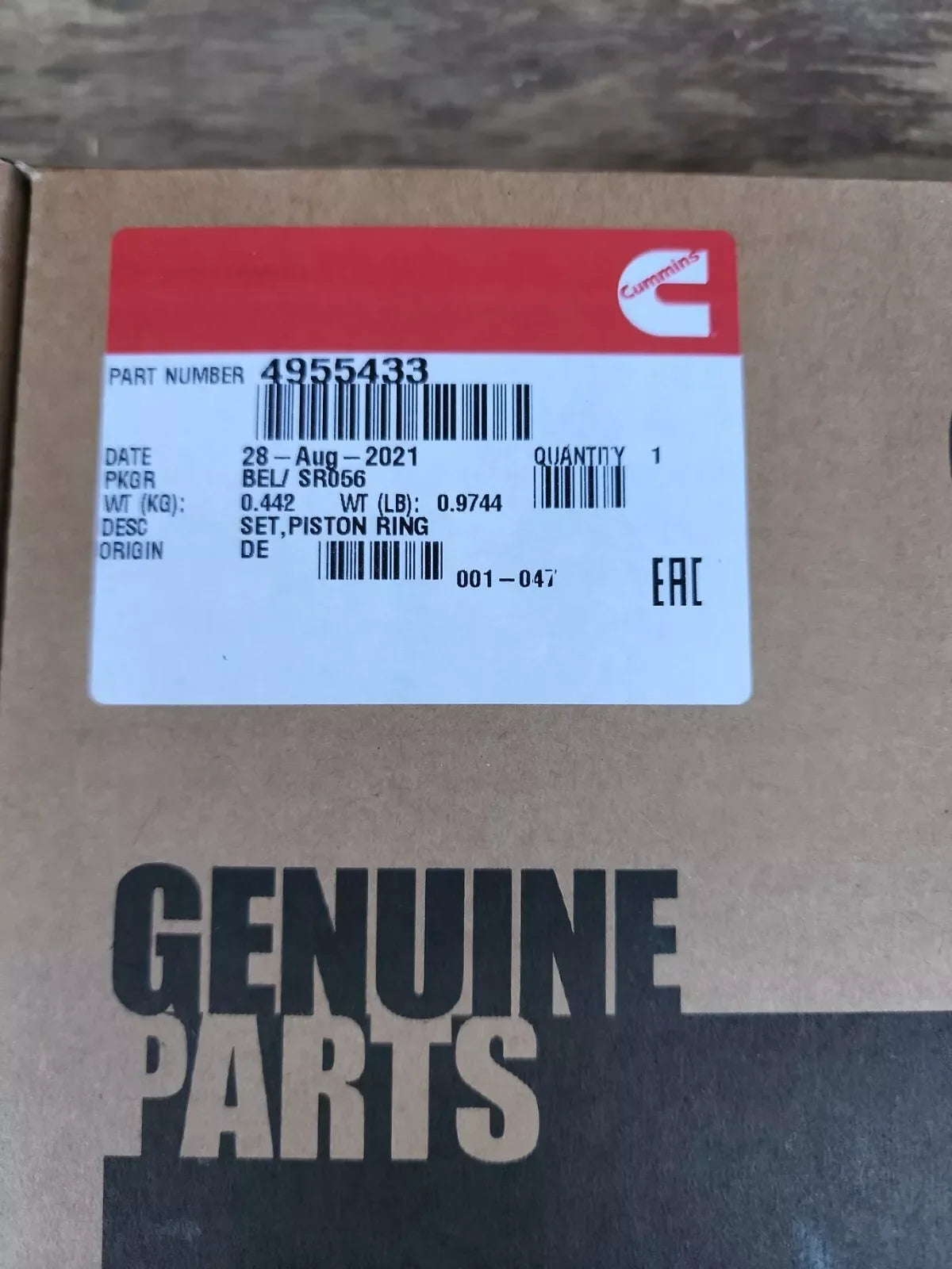 4955433 Genuine Cummins Piston Ring Set