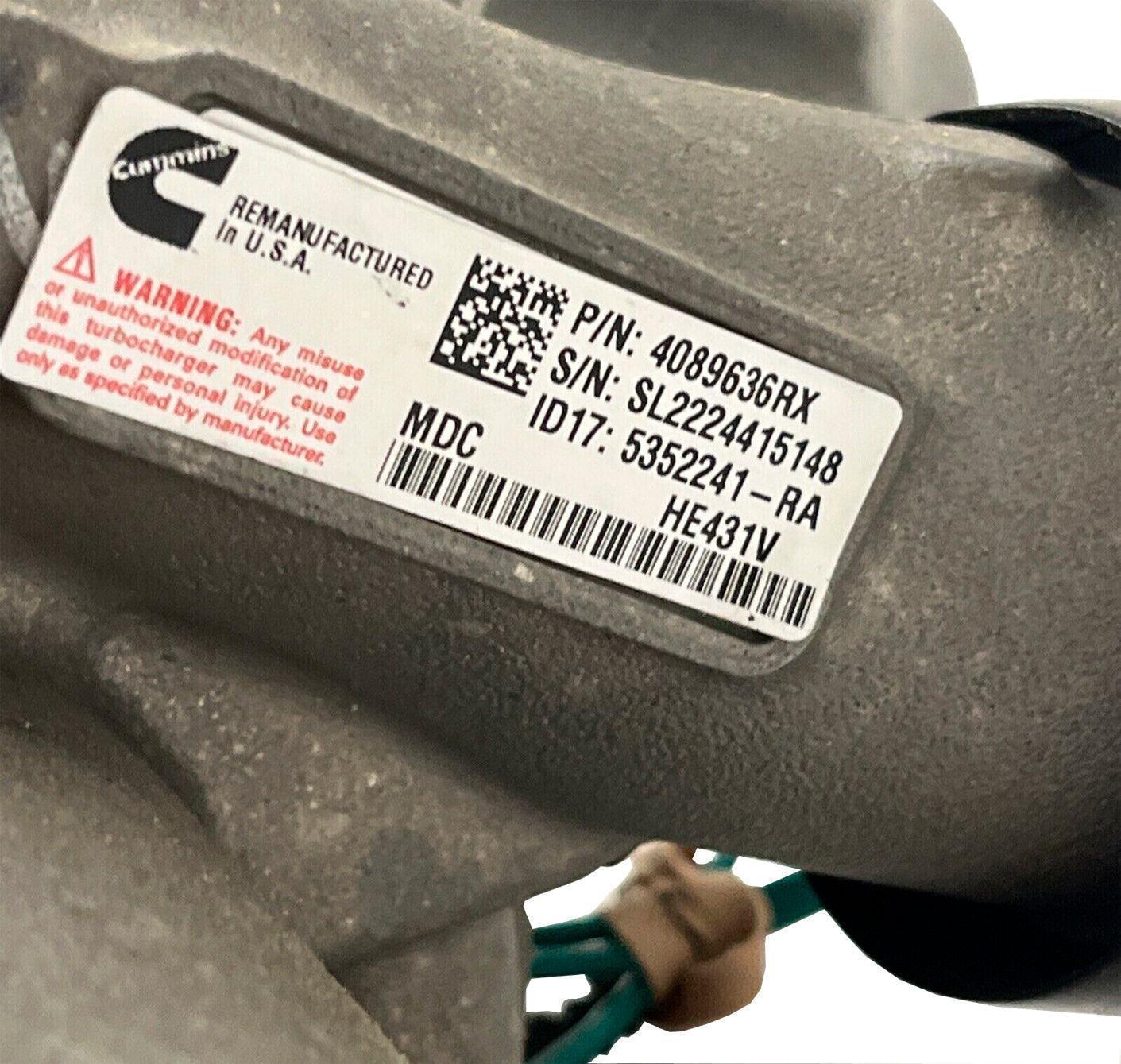 4955852NX Genuine Cummins Turbocharger HE431V