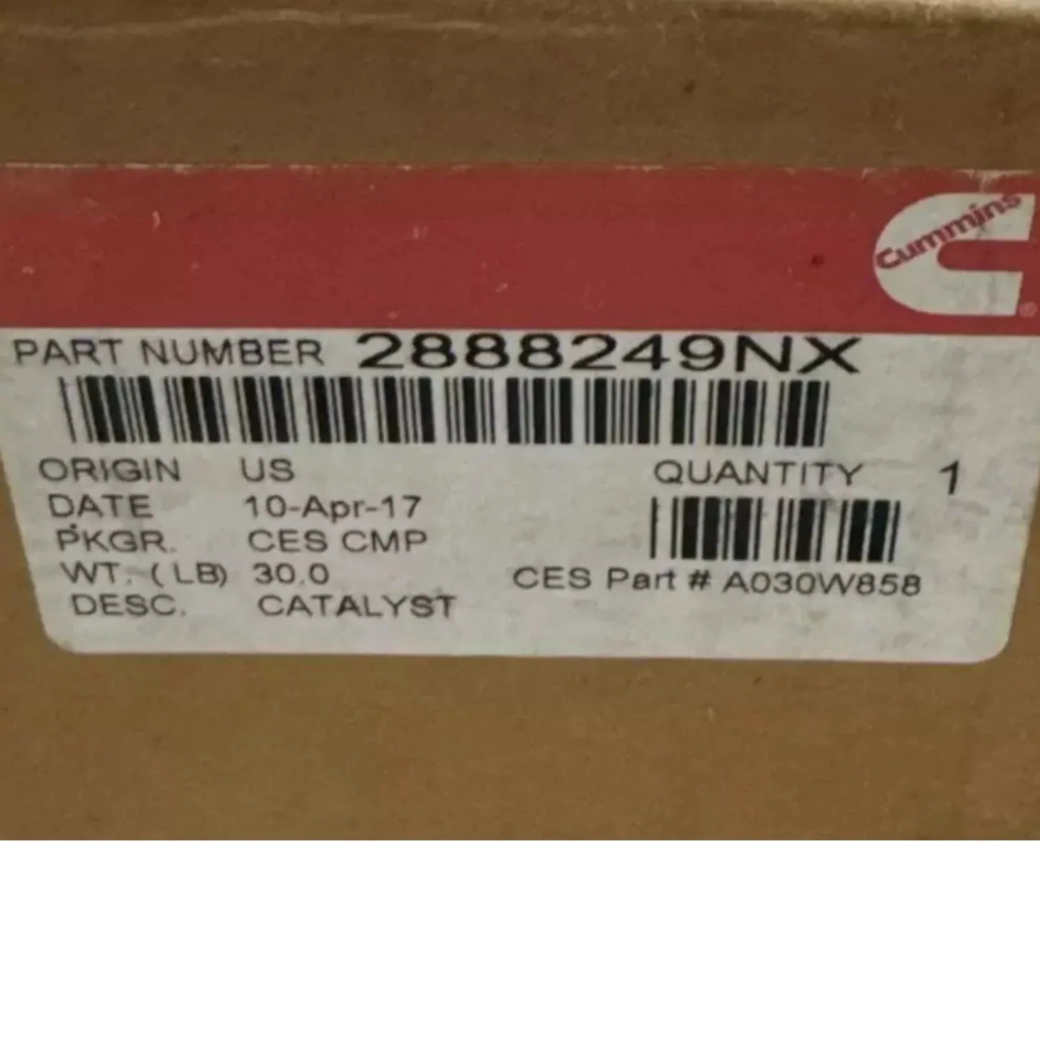 4965317RX Genuine Cummins DOC Diesel Oxidation Catalyst