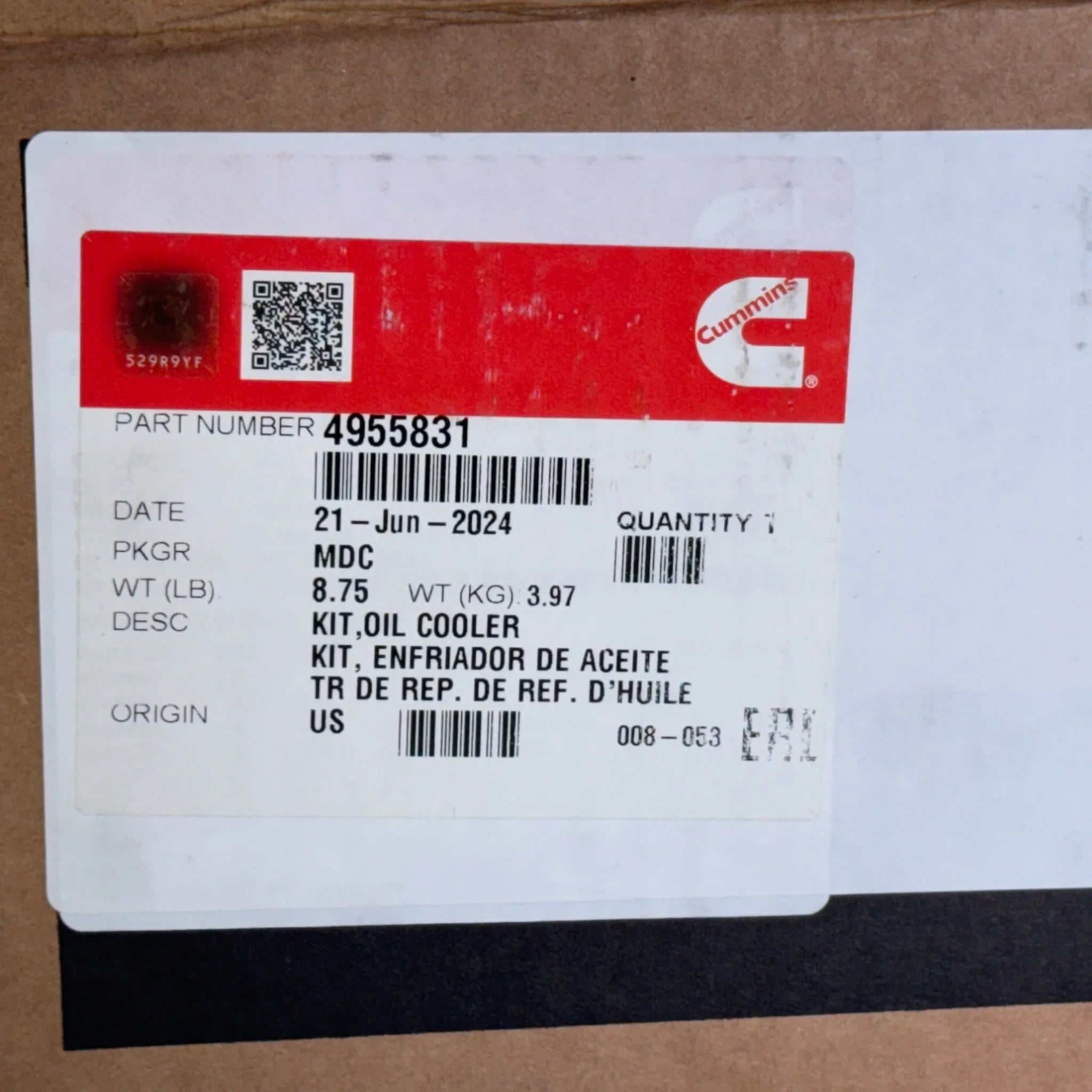 4965487 Genuine Cummins Oil Cooler Core