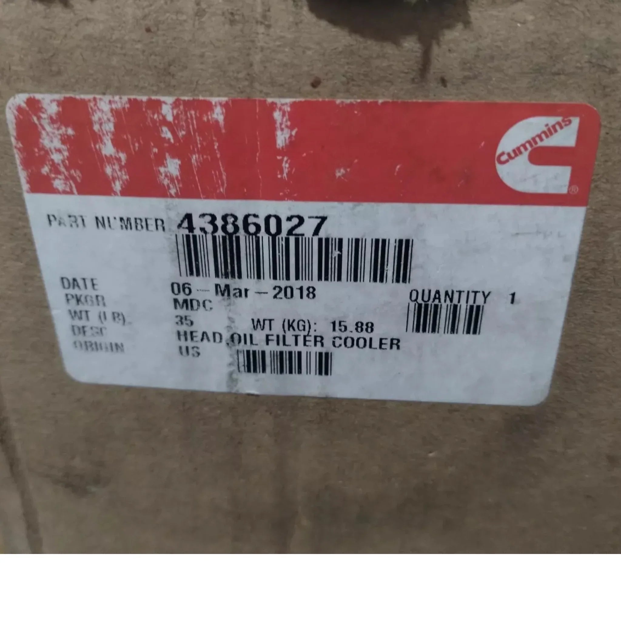 4965906 Genuine Cummins Oil Filter Cooler Head