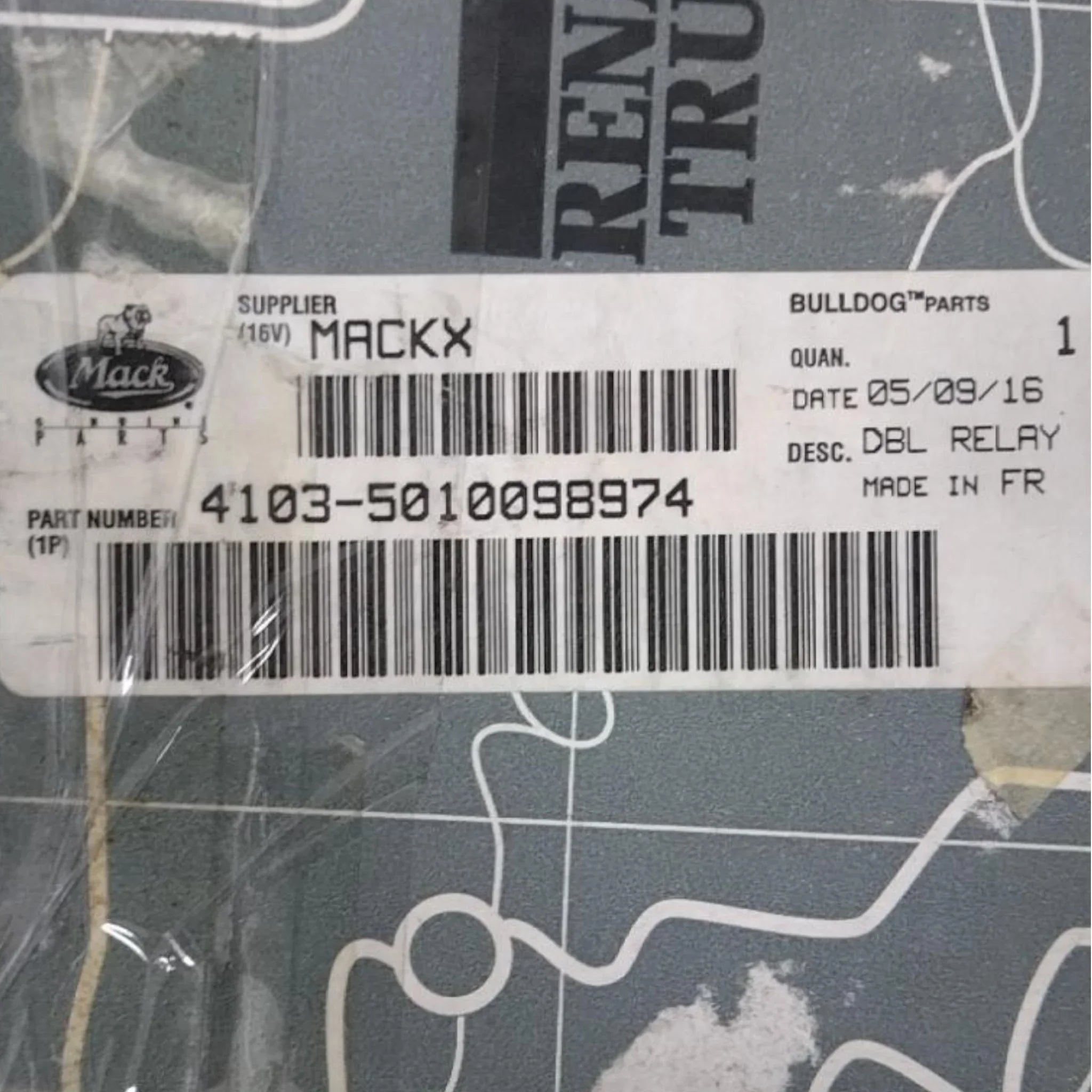 4103-5010098974 Genuine Mack DBL Relay Valve - Truck To Trailer