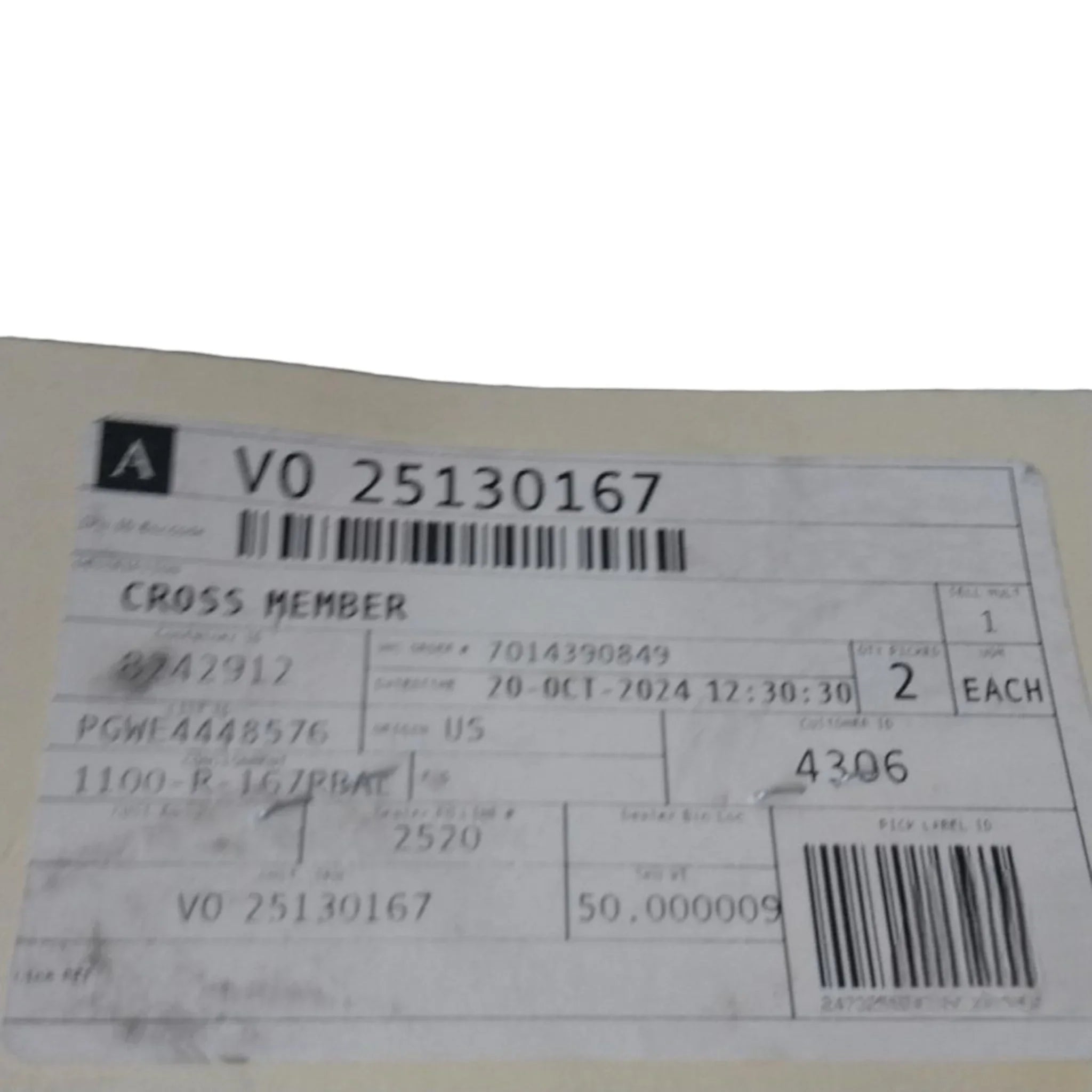 25130167 Genuine Mack Cross Member - Truck To Trailer