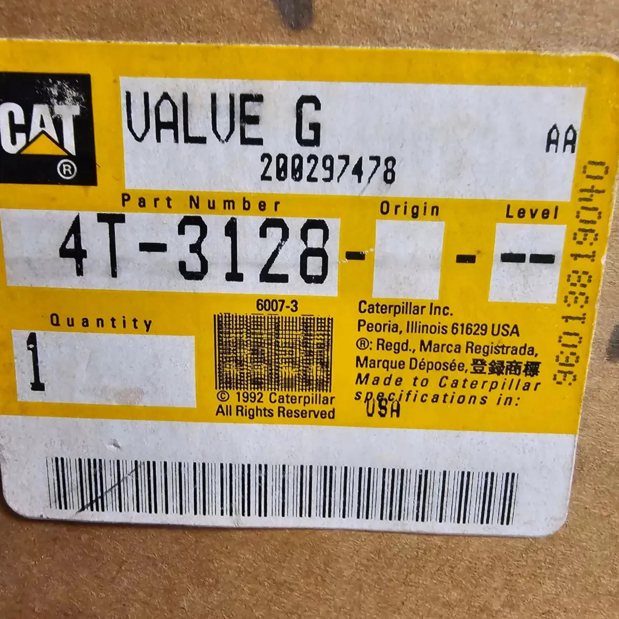 4T3128 Caterpillar Valve G