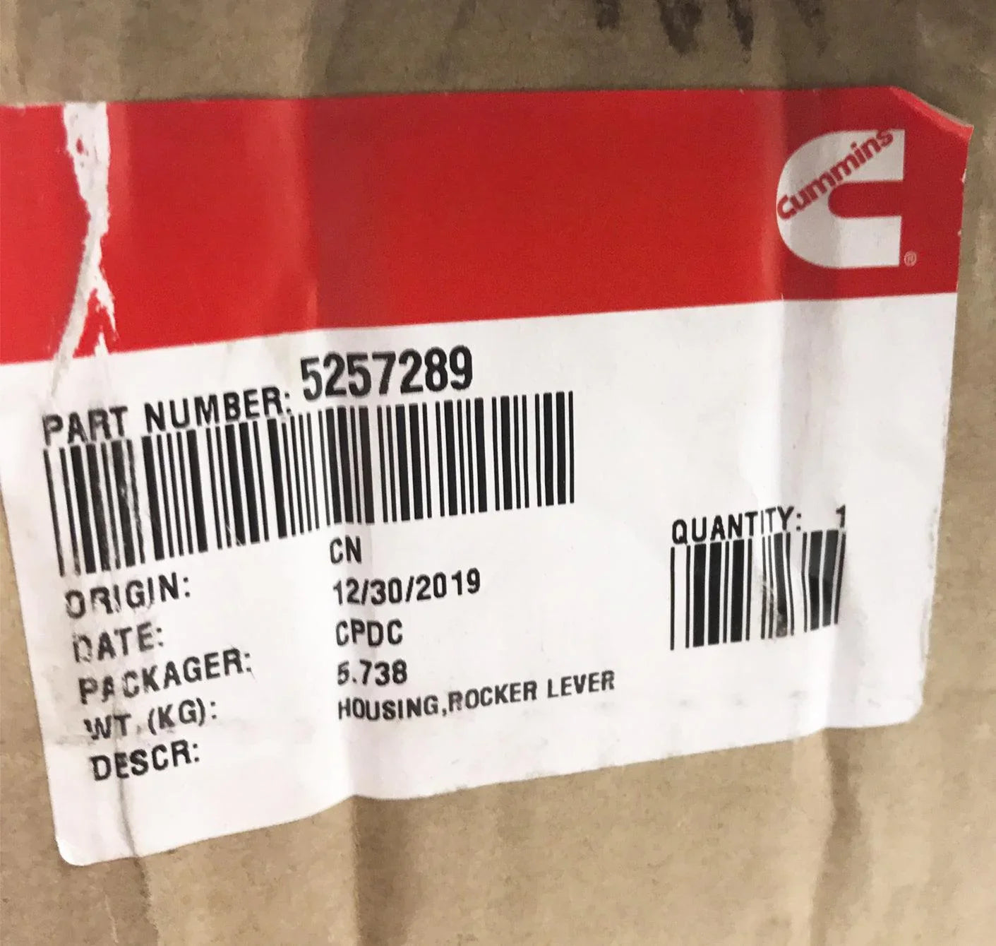 5257289 Genuine Cummins Rocker Lever Housing