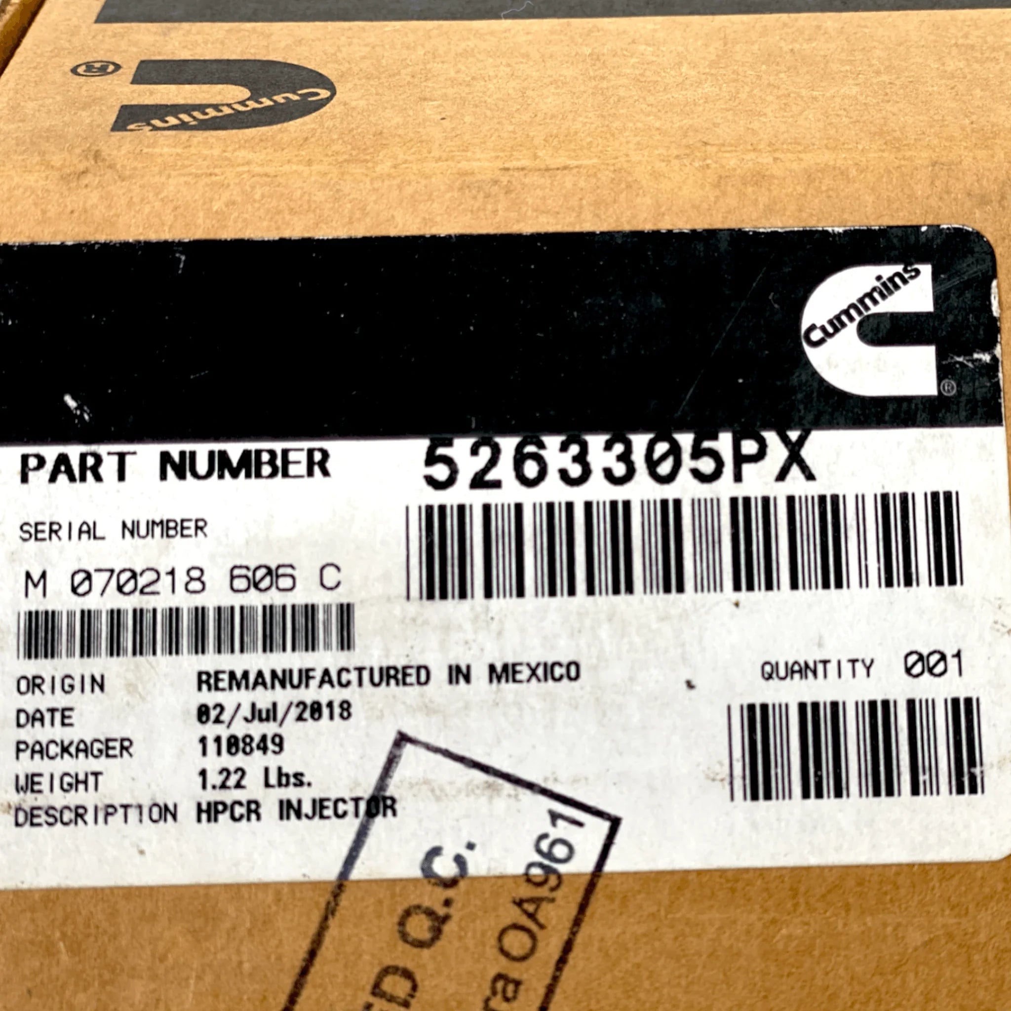 5263305Px Genuine Cummins Injectors Set Of Six 6 For Isc 8.3L 9