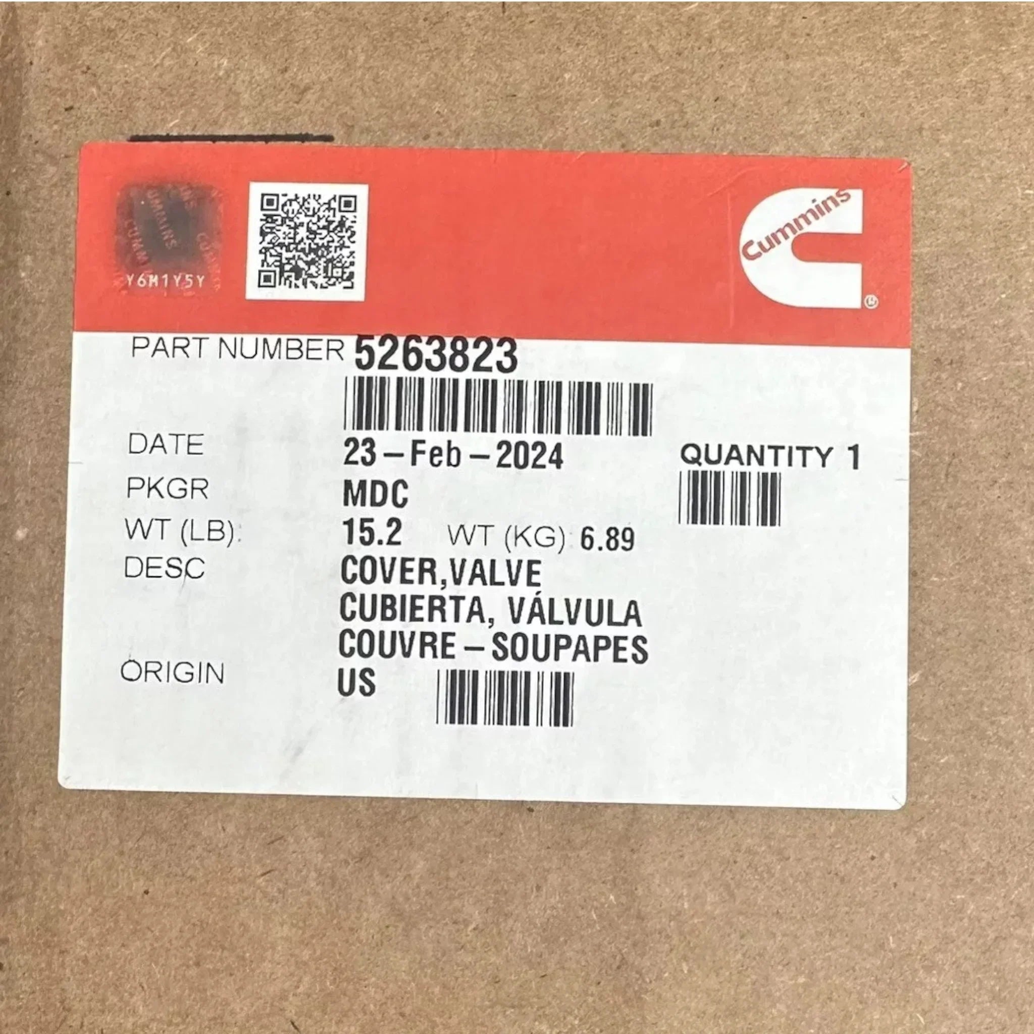 5263823 Genuine Cummins Engine Valve Cover