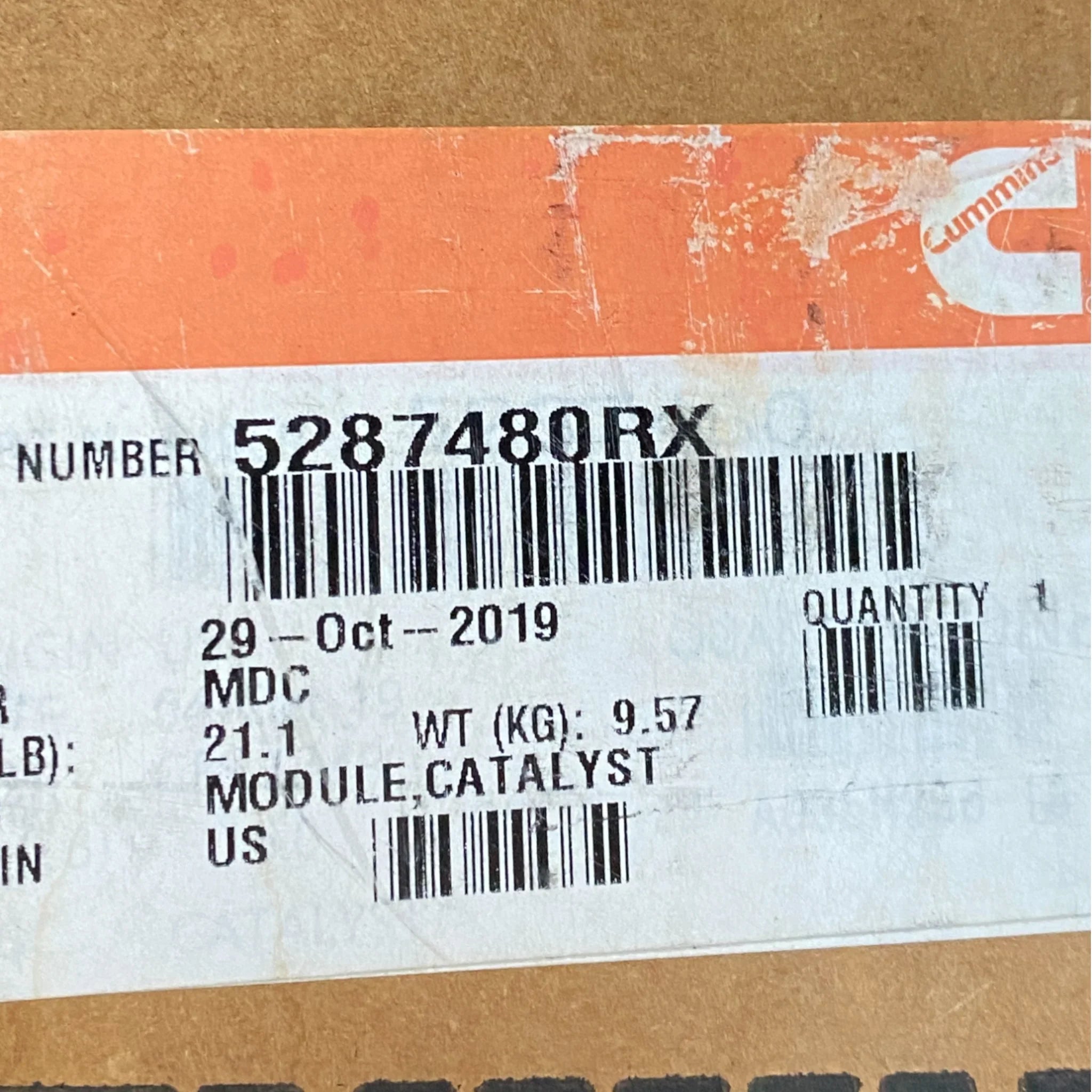 5287480RX Genuine Cummins Outlet Catalyst Module