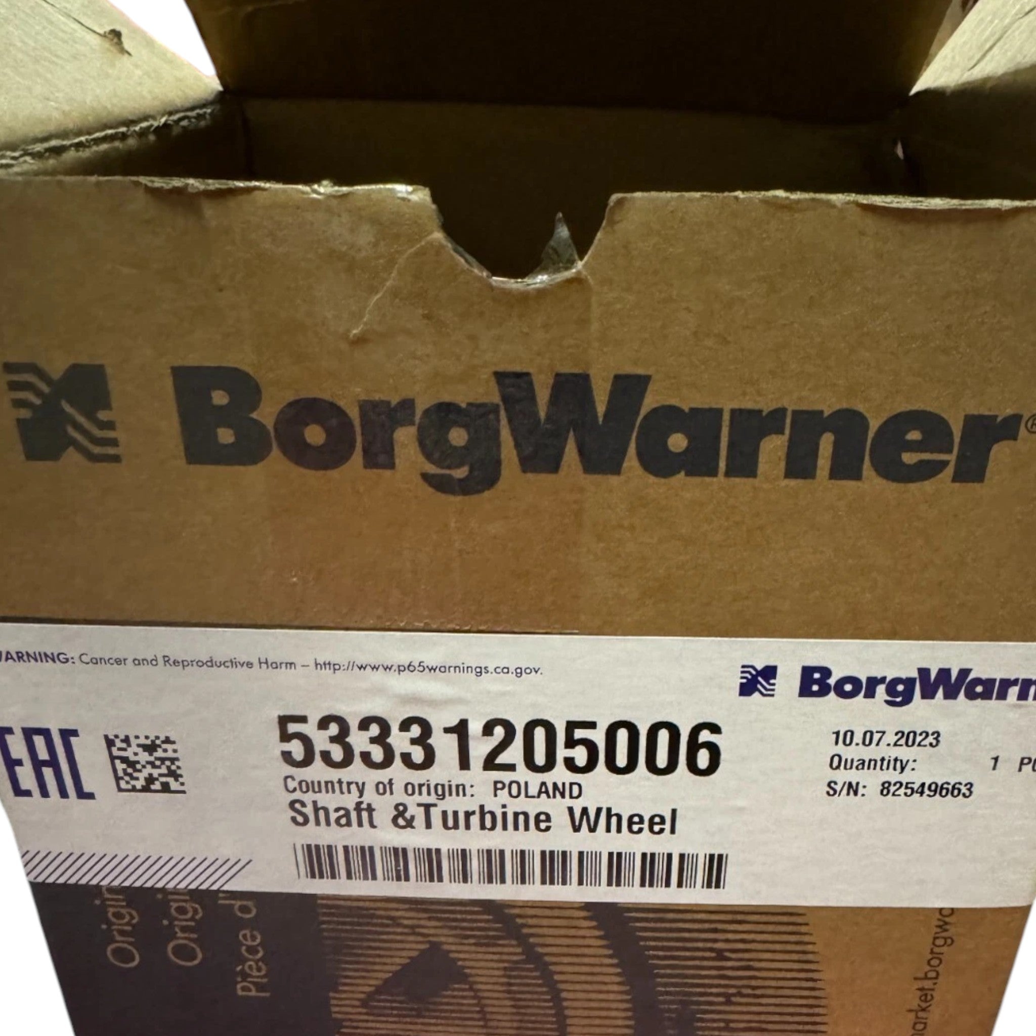 53331205006 Genuine Borg Warner Shaft Turbine Wheel